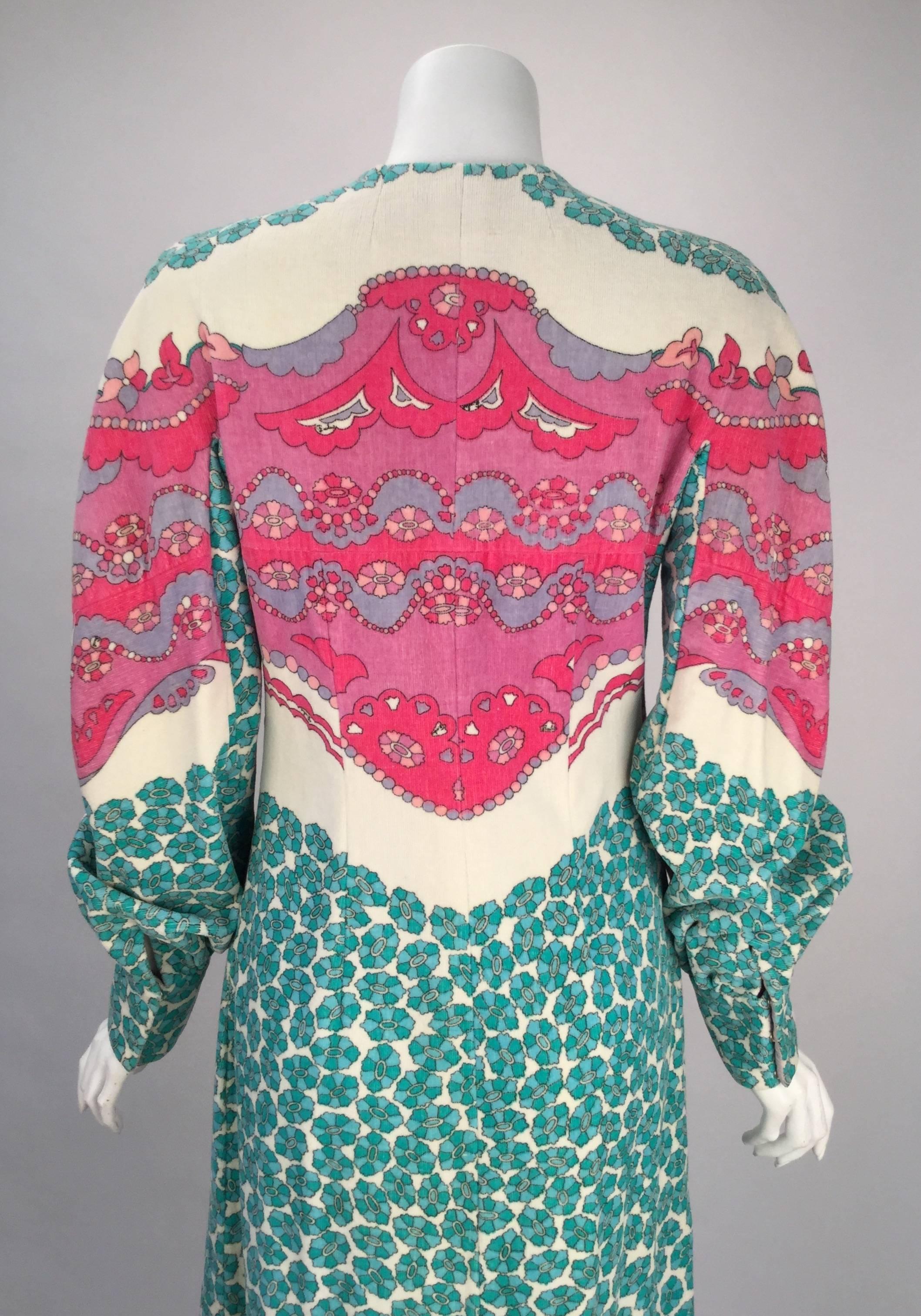 Emilio Pucci Terry Cloth Multicolor Caftan, 1960s  In Good Condition In Houston, TX