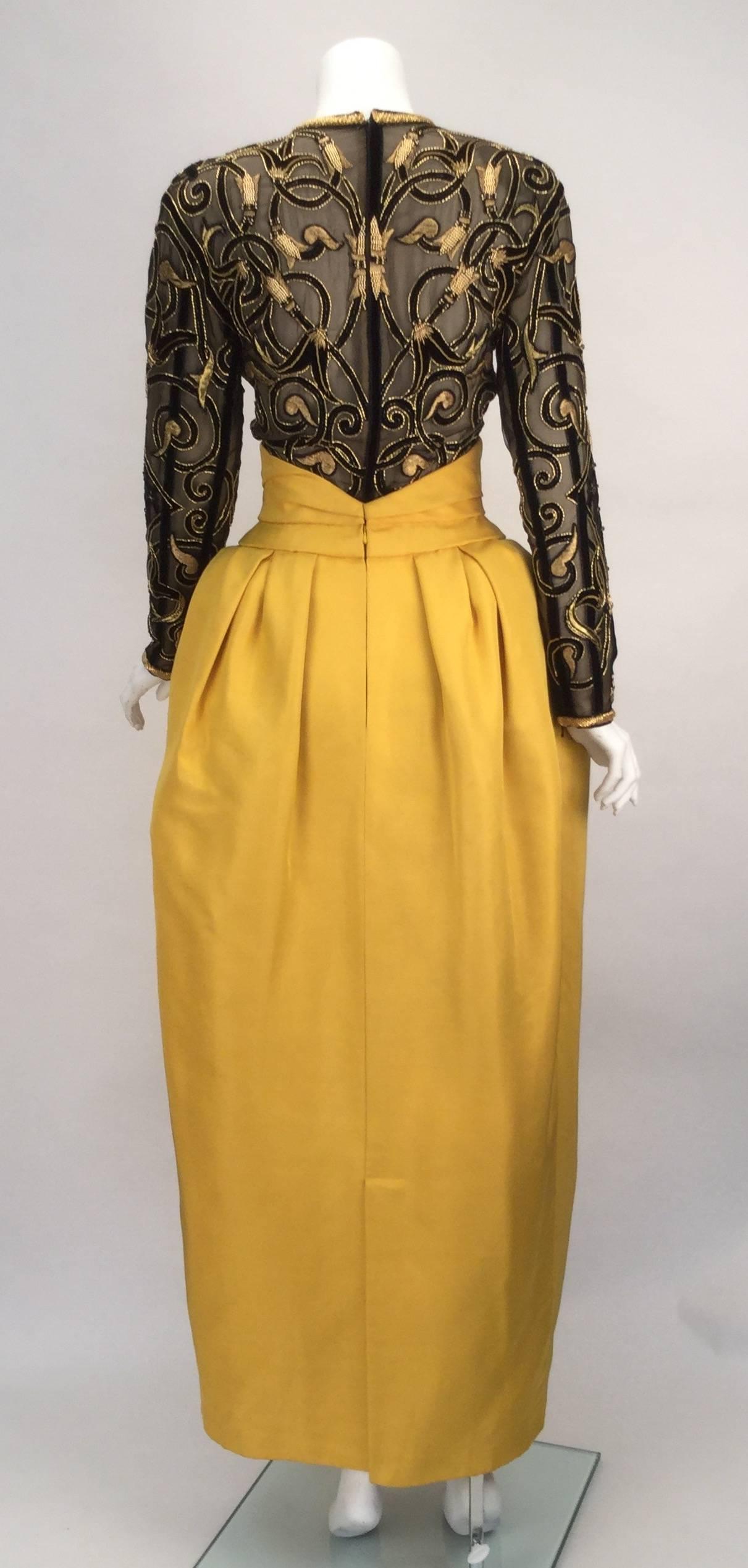 1985 Christian Dior Haute Couture Autum/Winter Silk Evening Gown 1