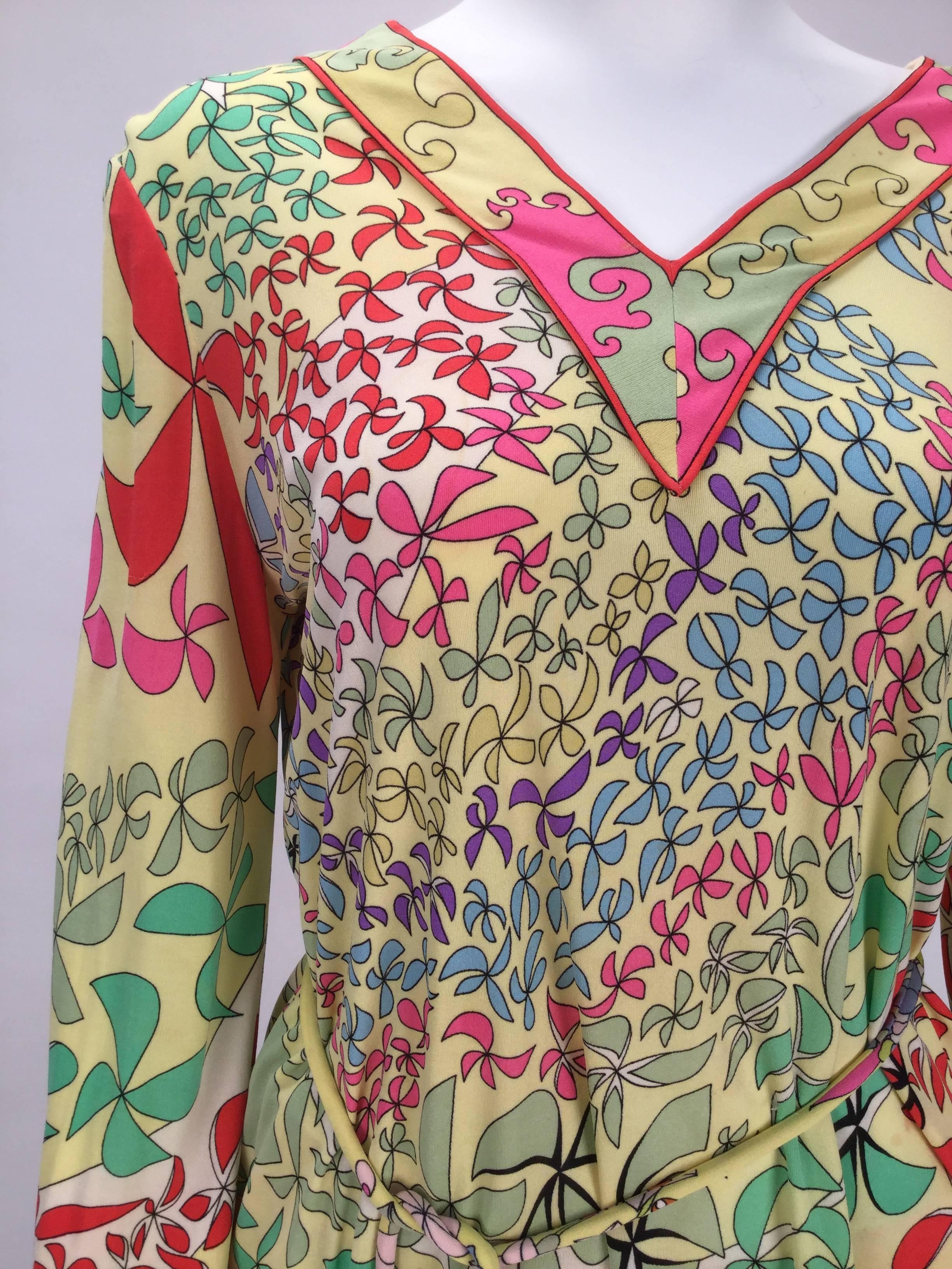 Bessi Multicolored Silk Ensemble, 1970s  In Good Condition For Sale In Houston, TX