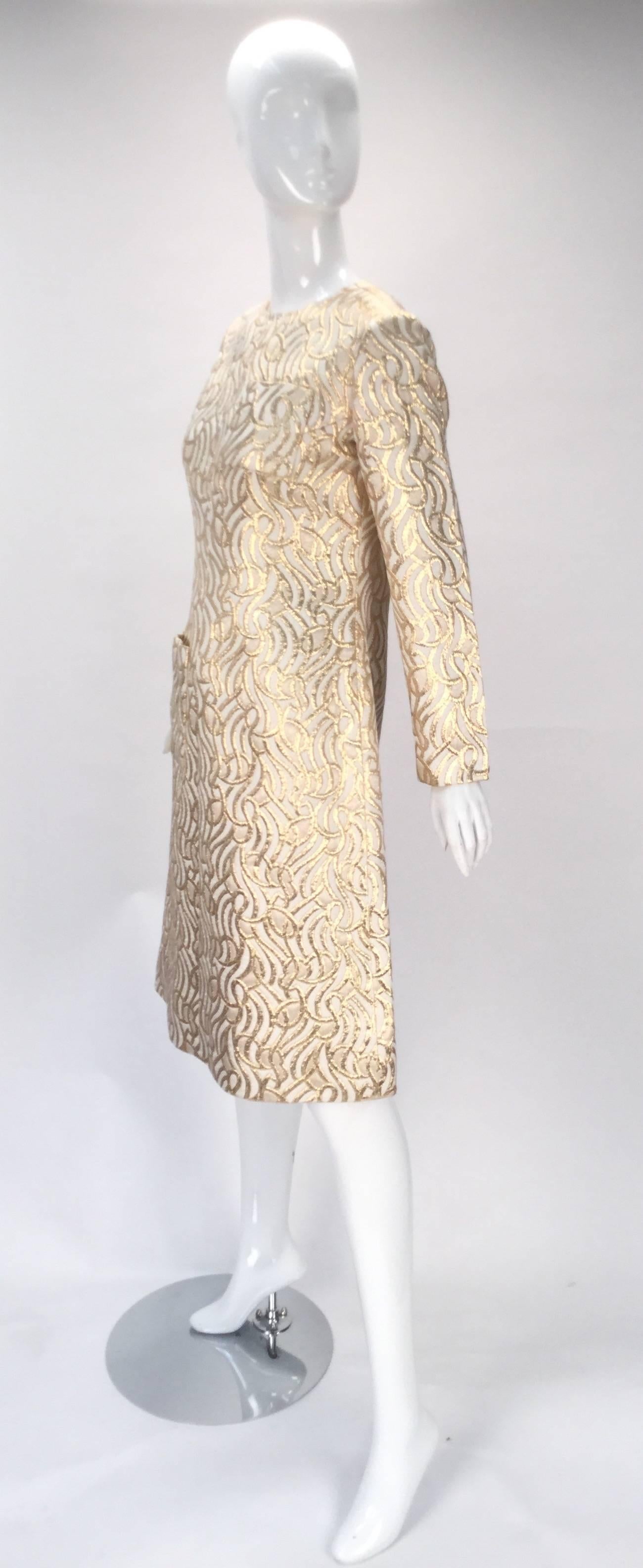 metallic brocade dress