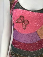 80s Hanae Mori Silk Multicolored Butterfly Print Three Piece Skirt Ensemble