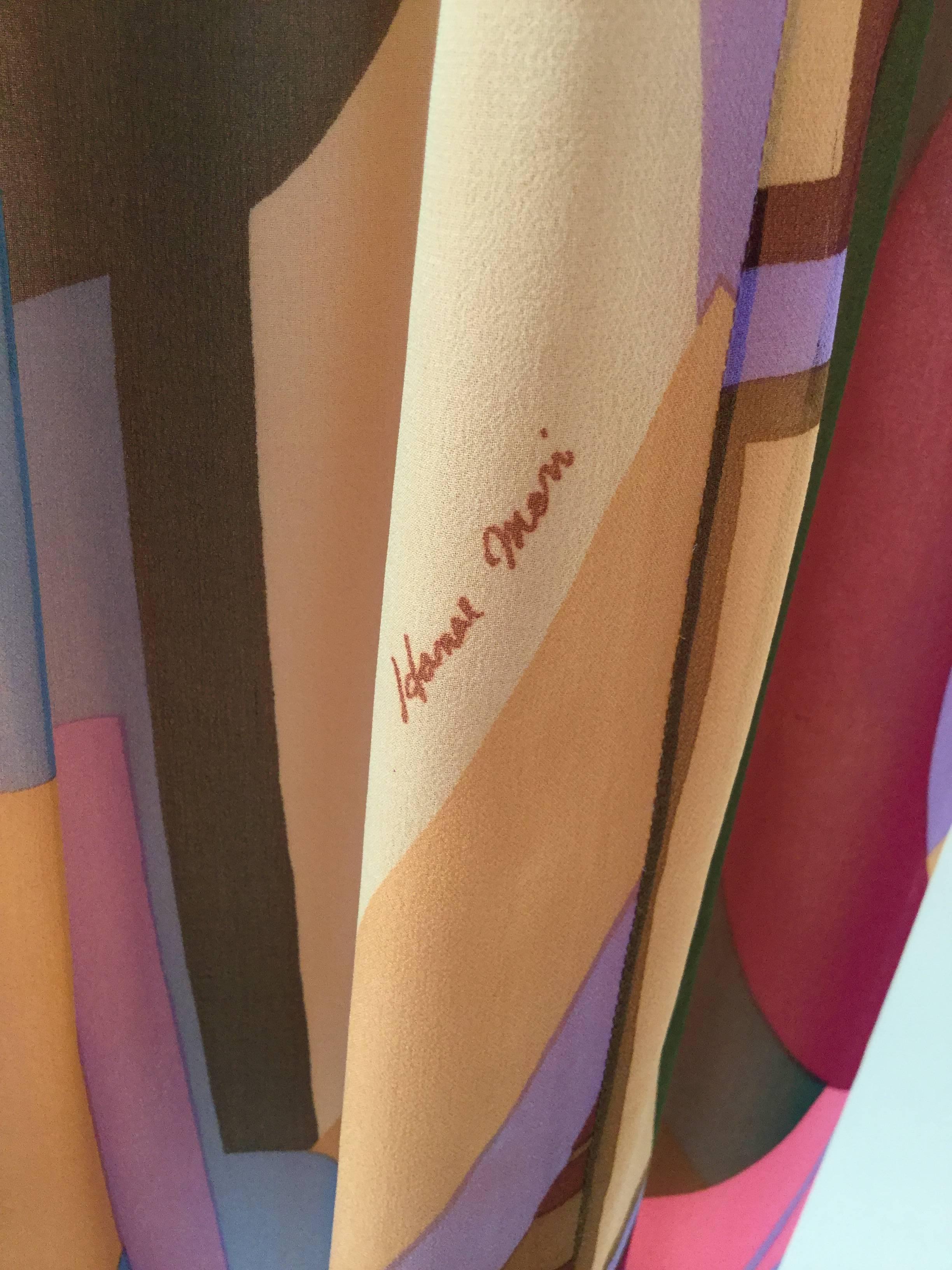 Women's 80s Hanae Mori Silk Multicolored Butterfly Print Three Piece Skirt Ensemble For Sale