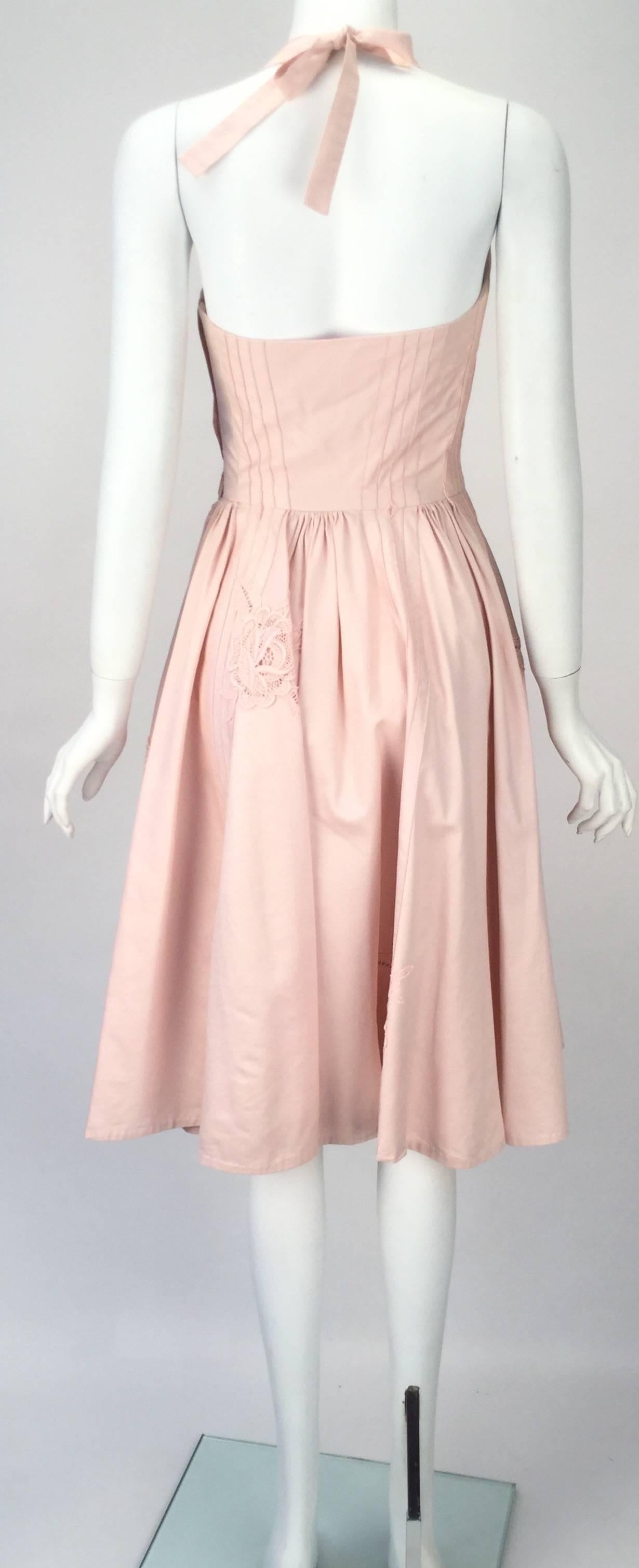 Orange 1950s Carlye Pale Pink Halter Dress