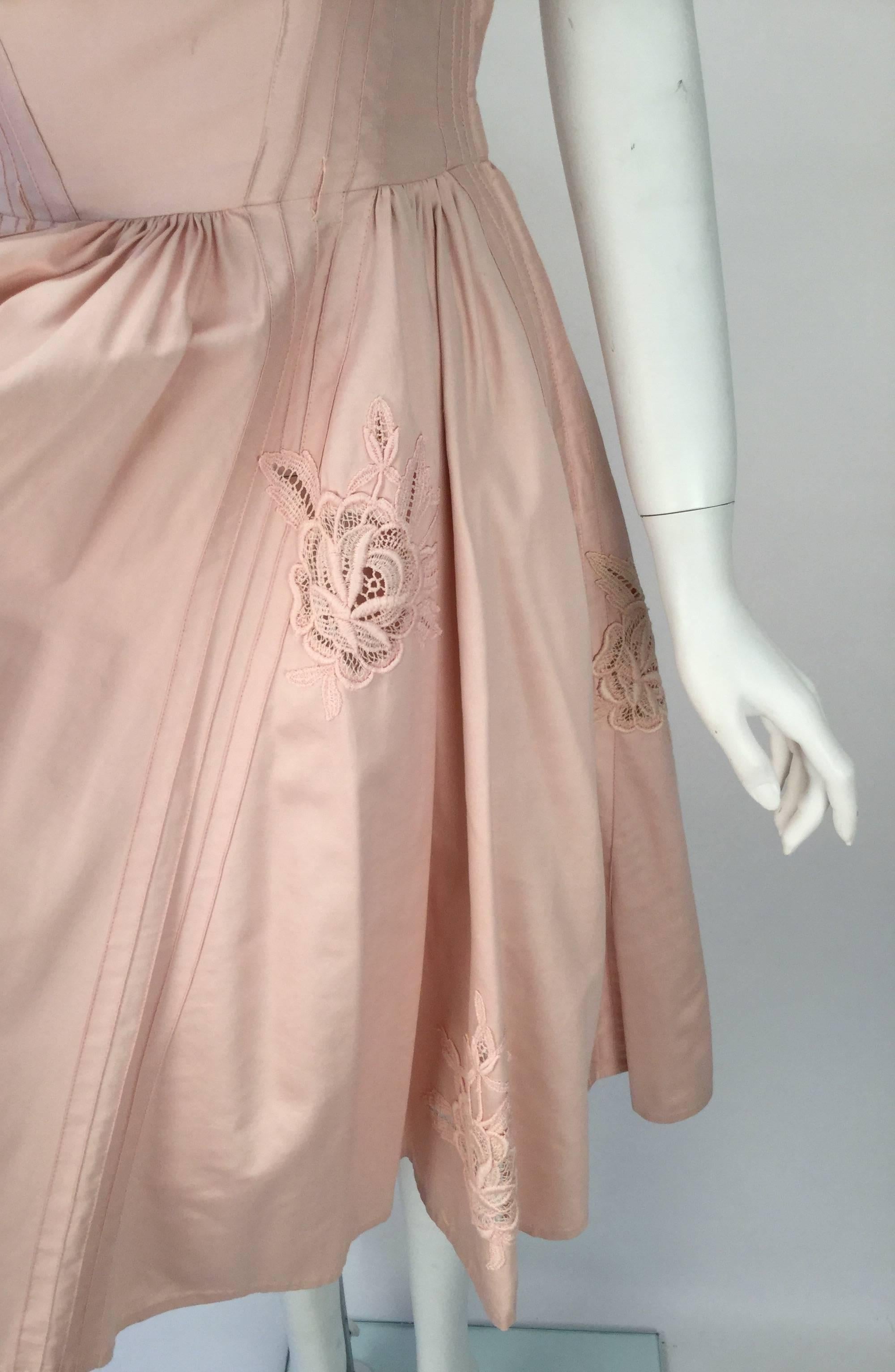 1950s Carlye Pale Pink Halter Dress In Good Condition In Houston, TX