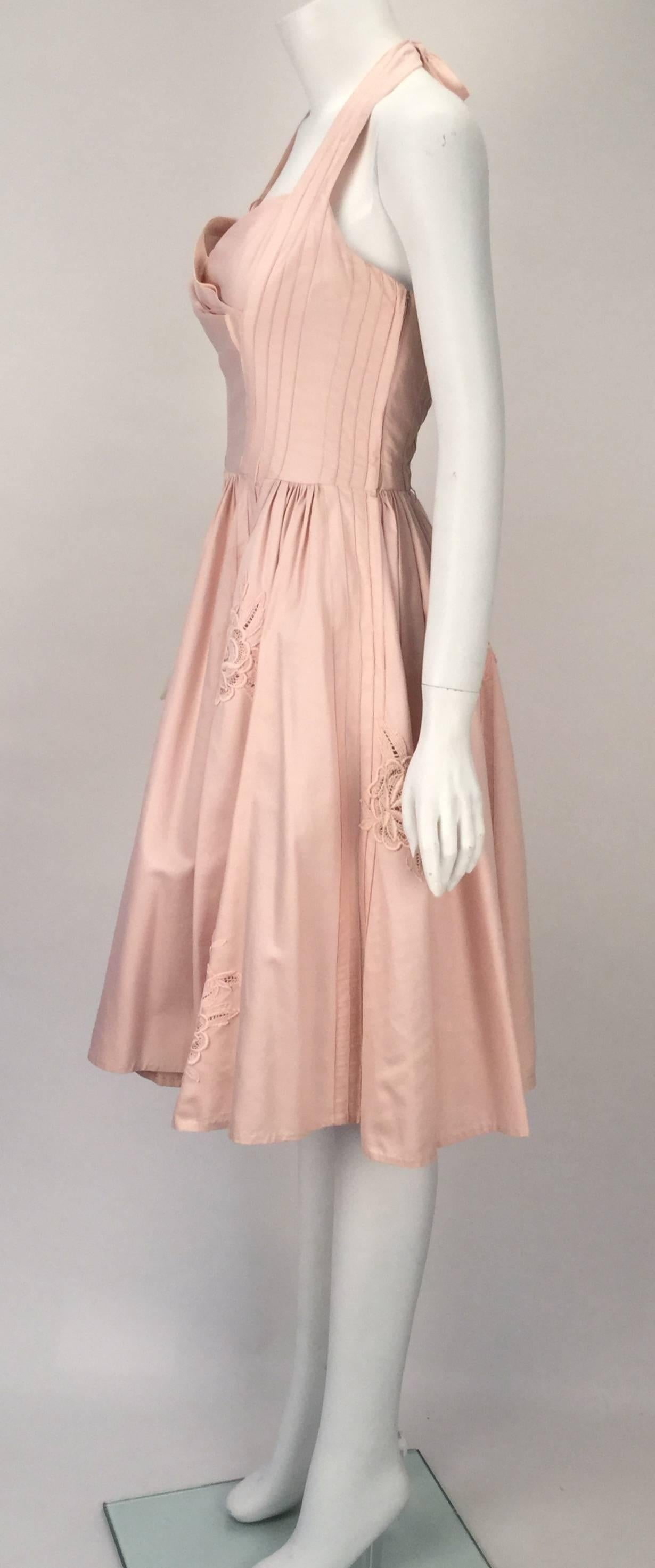 Women's 1950s Carlye Pale Pink Halter Dress