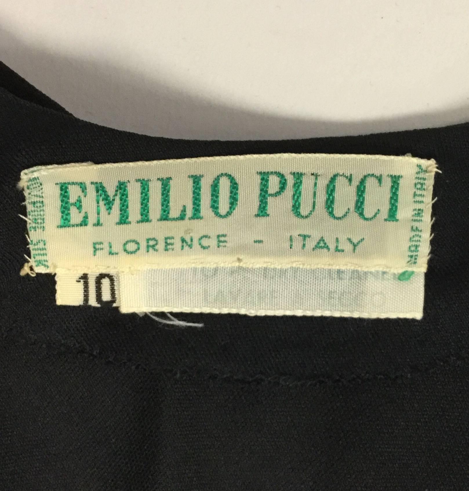 1960s Pucci Black Silk Jersey Fringe Dress 4