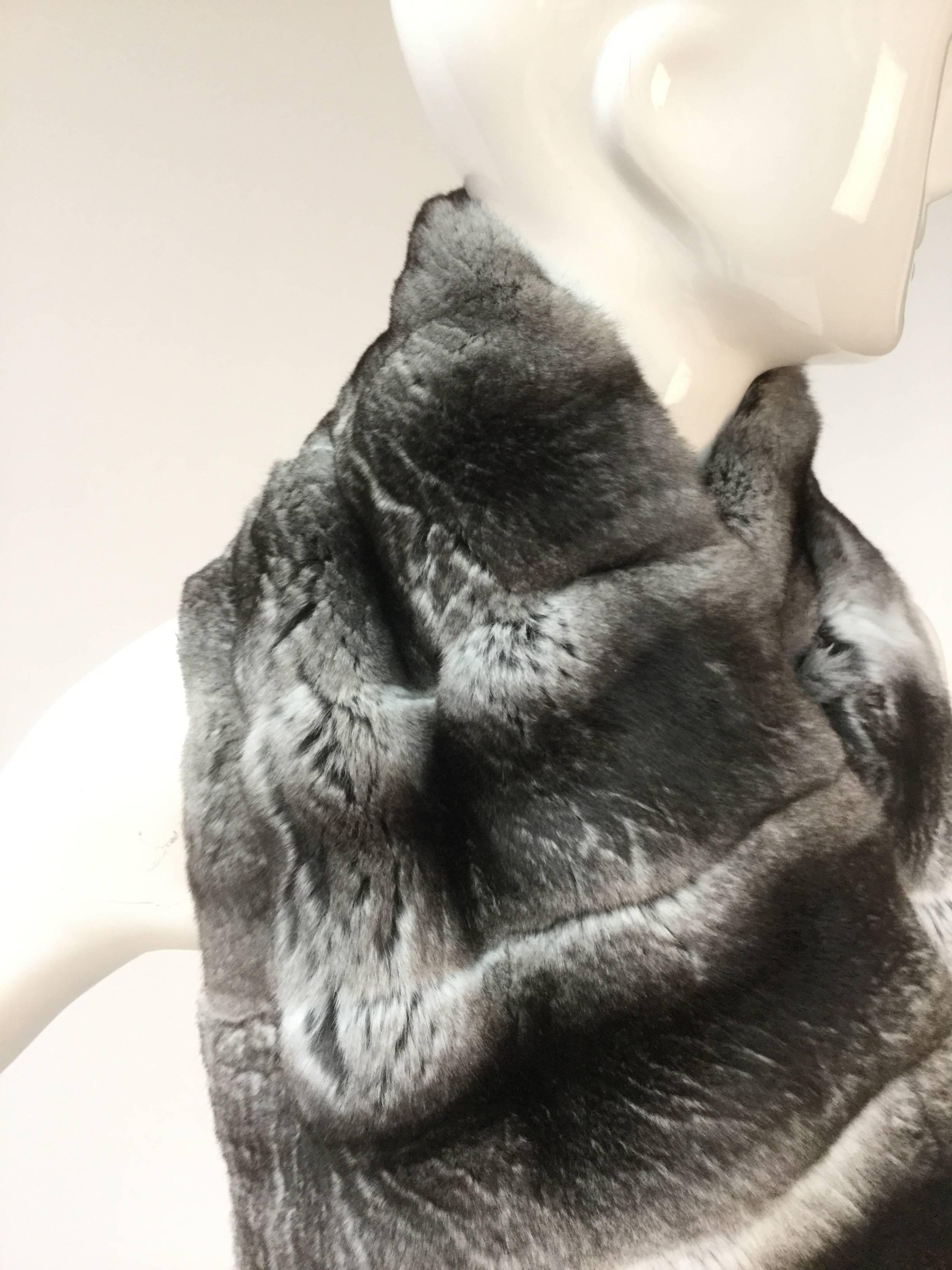 Wonderful 1960's Chinchilla fur shawl from Alixandre's Furs of New York.  This shawl came fro the estate of a prominent NY Socialite whose collection was auctioned off recently and it, like the remainder of her estate was kept in pristine