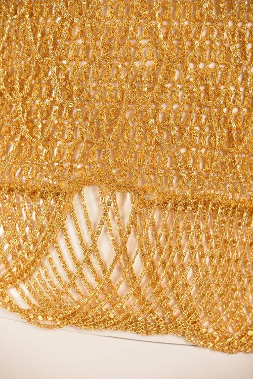 Women's or Men's 1970s Loris Azzaro Gold Beaded Knit Body Jewelry Sweater Blouse For Sale