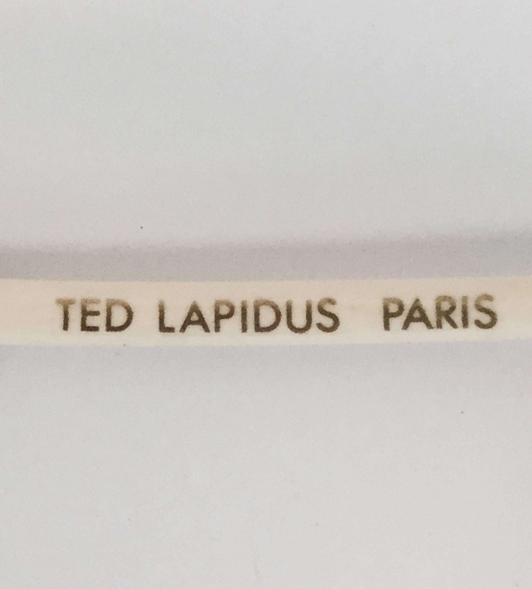 1970s Ted Lapidus Paris White and Gold Framed Sunglasses  1