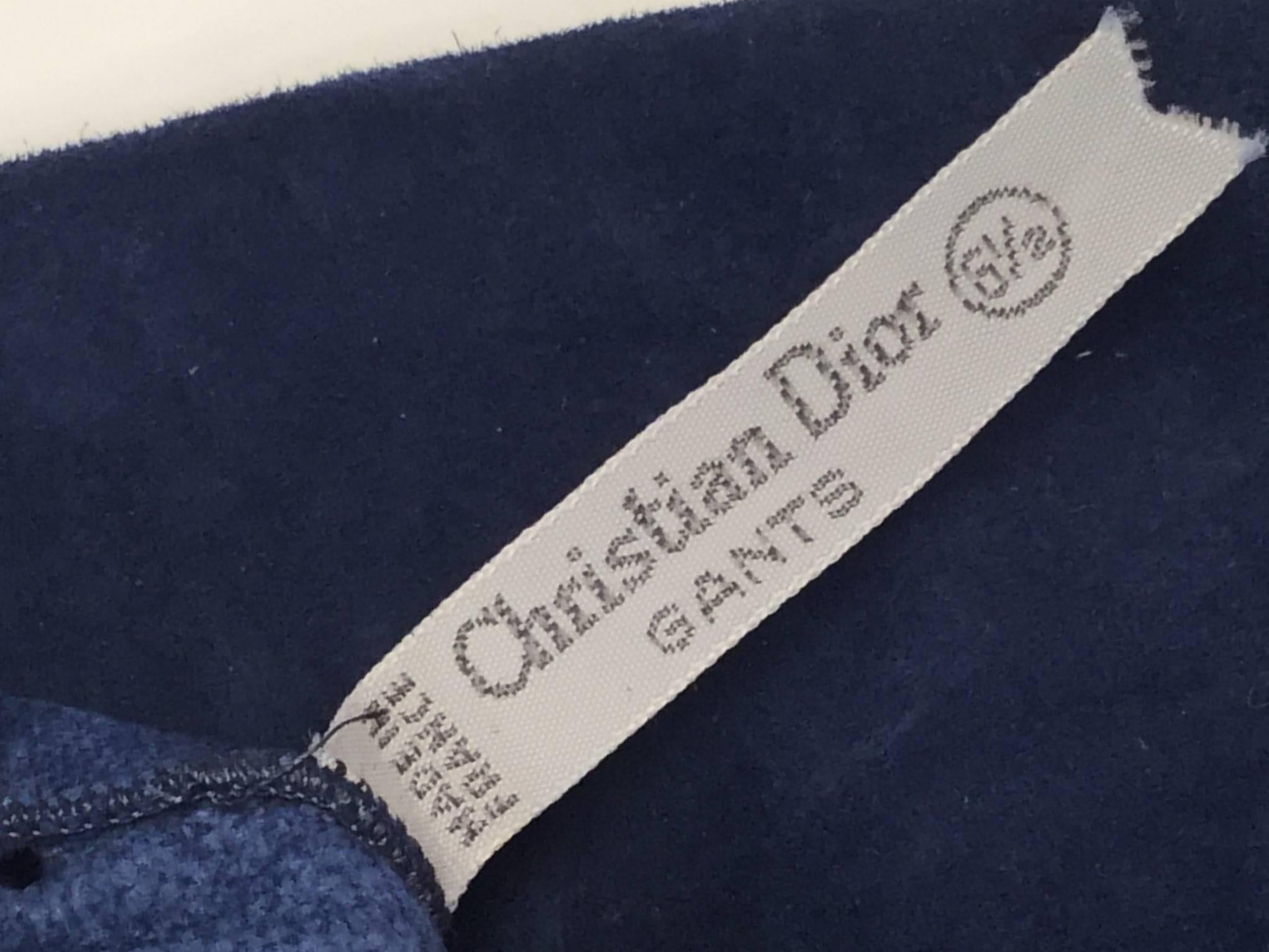 Vintage Christian Dior Parisian Blue Suede Opera Gloves - New Old Stock In Excellent Condition In Houston, TX