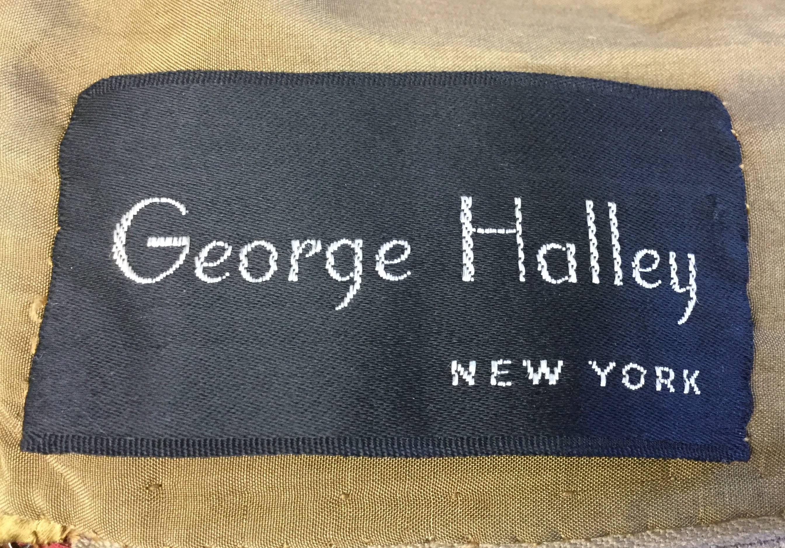 George Halley Silk and Velvet Ochre Renaissance Style Gown 4