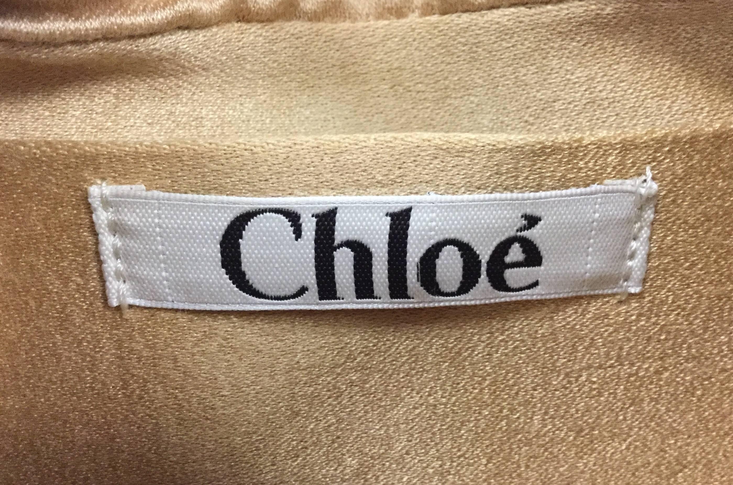 Chloe Champagne Silk Satin and Gold Bracelet Bag 4