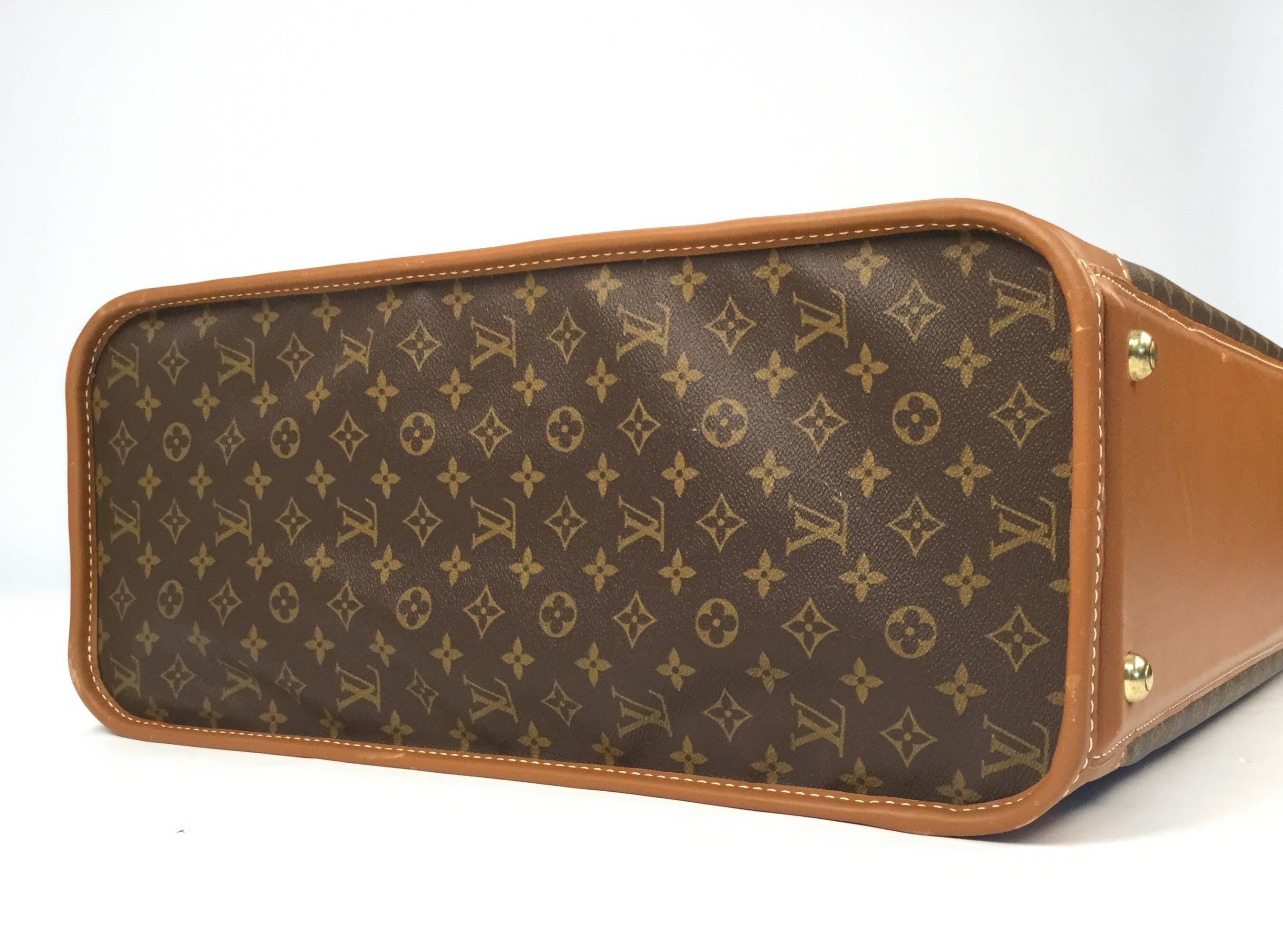 Brown Louis Vuitton Soft-Side Key Lock Canvas Pullman Case 