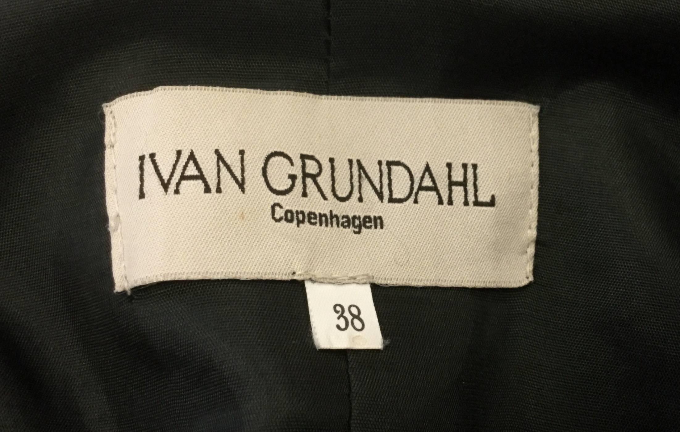 Ivan Grundahal Black Wool Large Collar Coat For Sale 2
