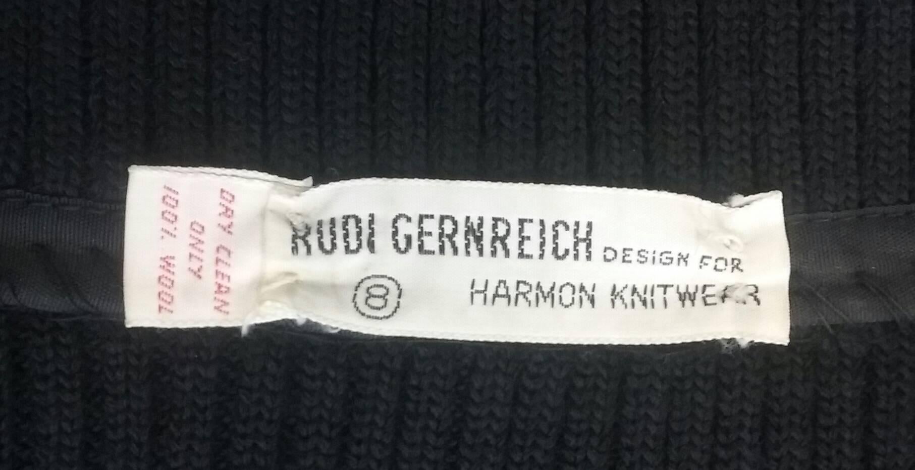 1960s Rudy Gernreich for Harmon Knitwear Full Pull Zipper Sweater Dress 1