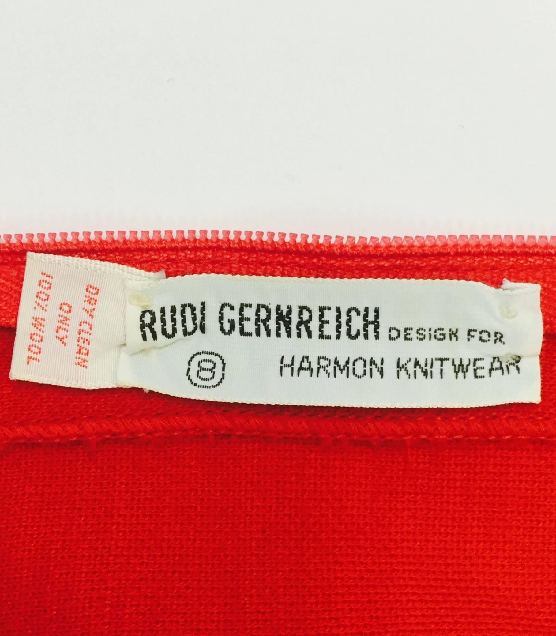 1960s Rudi Gernreich Red-Purple-Olive Graphic Top and Culottes Set In Good Condition In Houston, TX