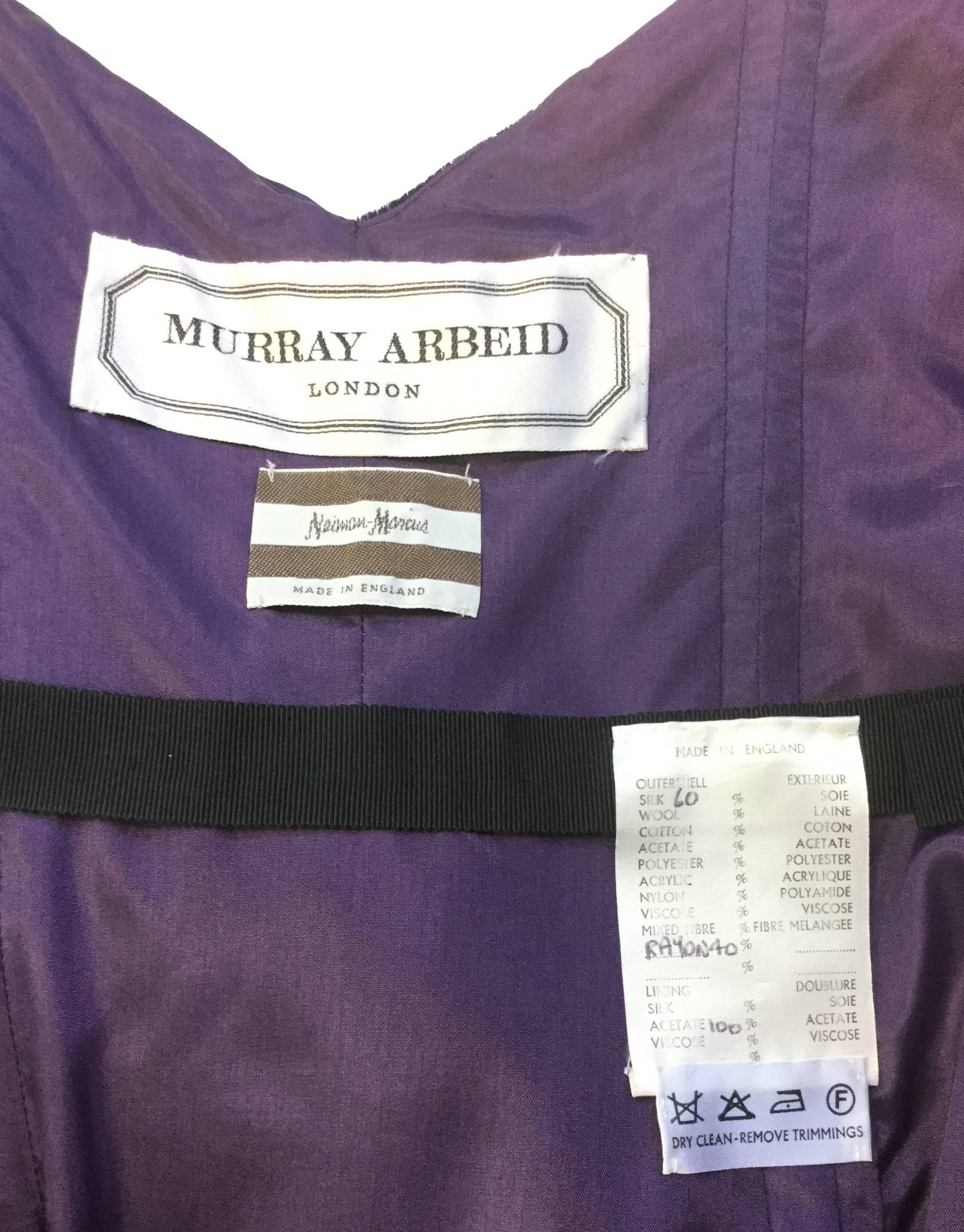 1980s Murray Arbeid Signature Blue Taffeta and Black Velvet Evening Gown For Sale 4