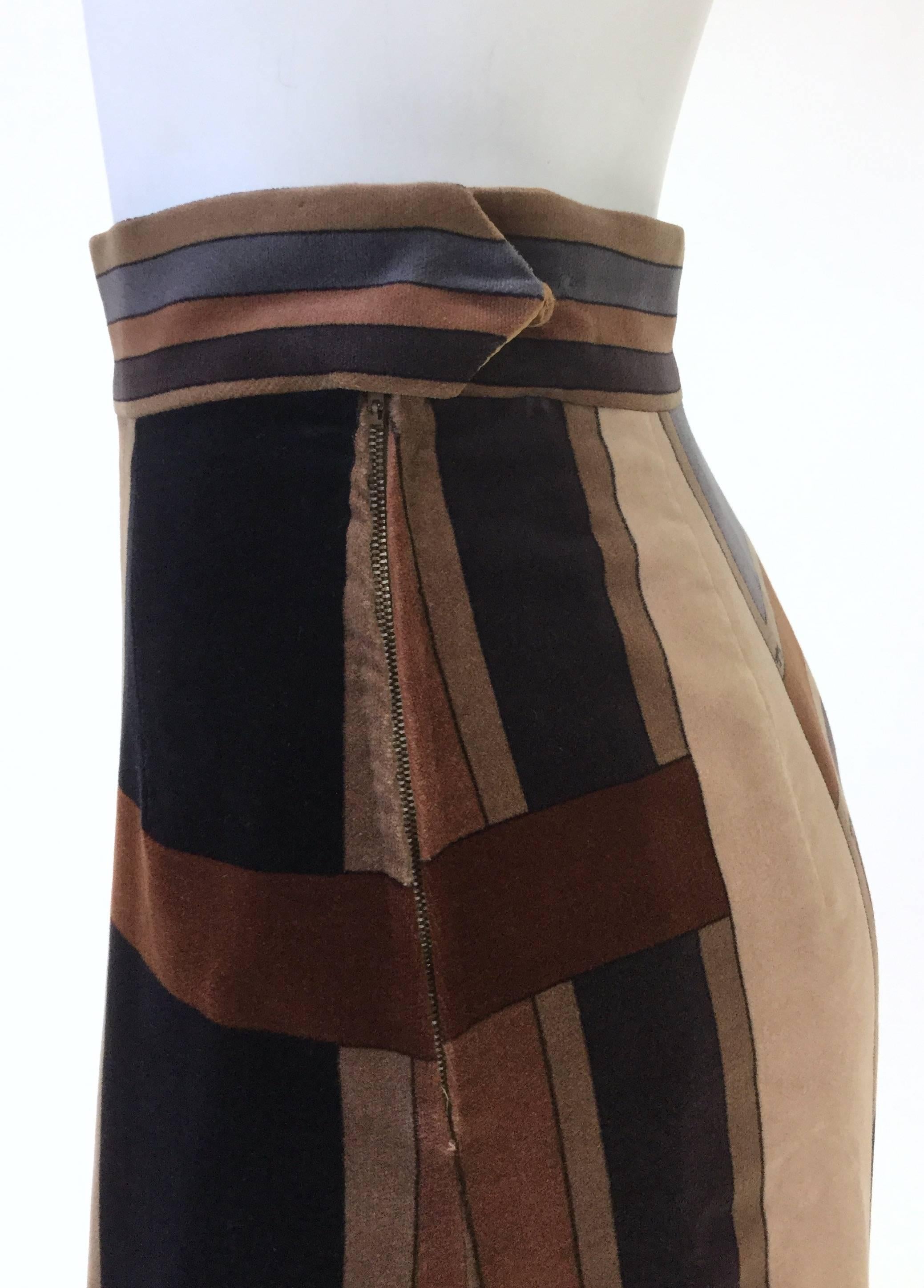 1970s Emilio Pucci Art Deco Velvet Evening Skirt 1