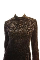 1970s Bill Blass Black Velvet and Mink-Trimmed Cocktail Dress