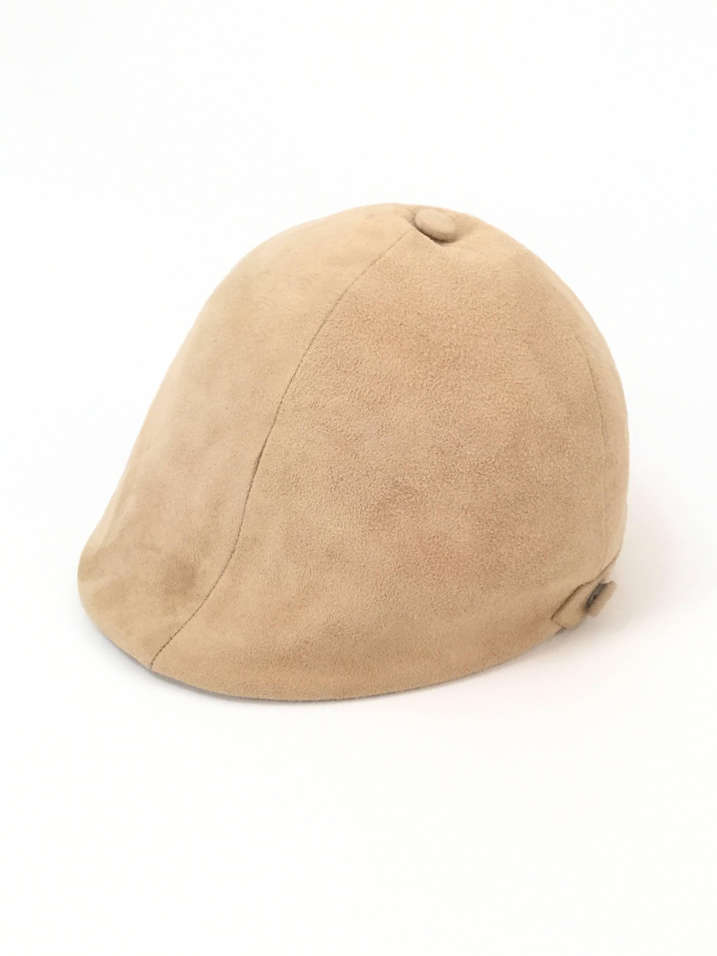 Camel Colored Suede Equestrian Hat, 1960s  For Sale 1