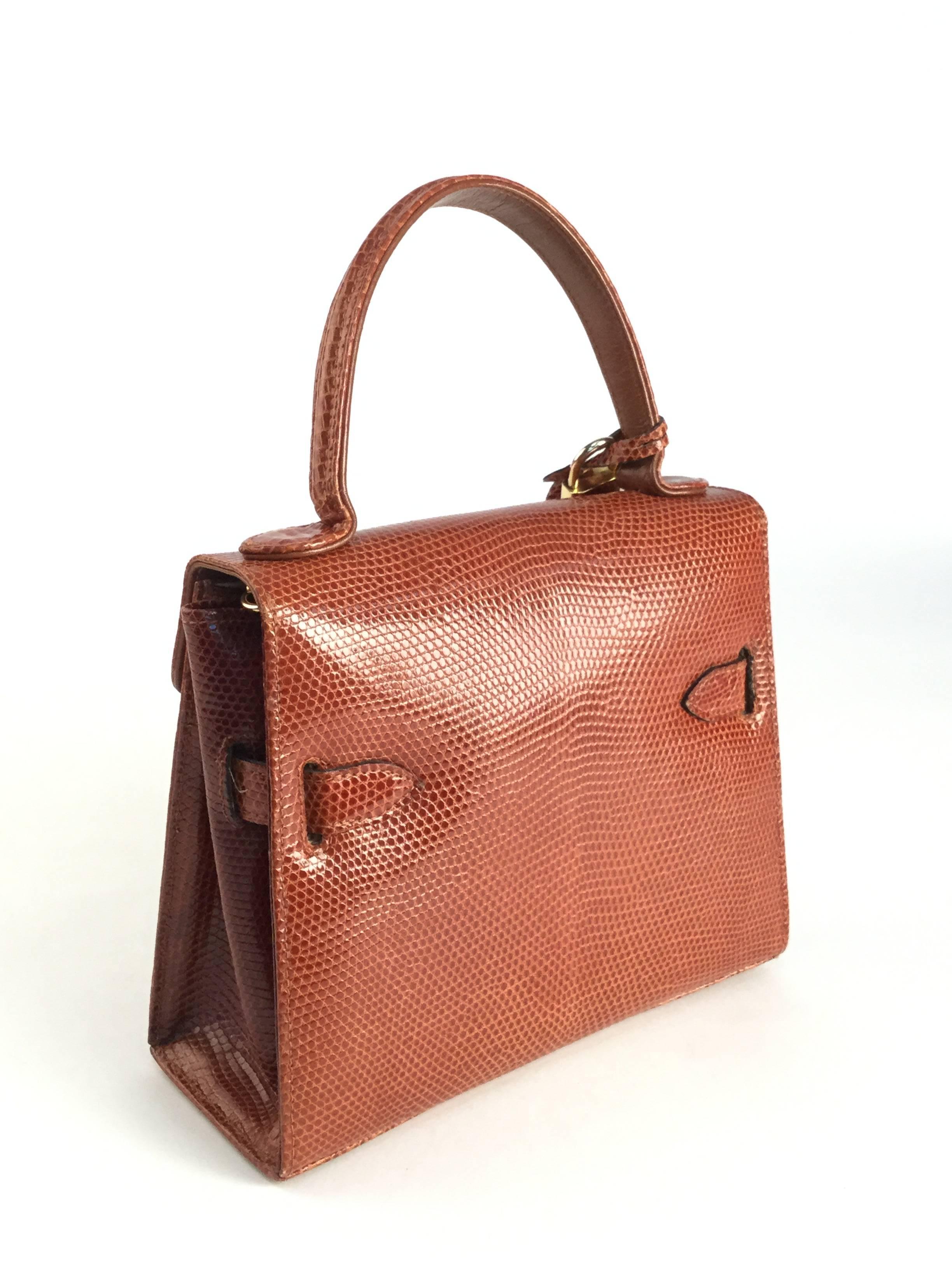 Finesse la Modele Vintage Lizard Hand Bag In Excellent Condition In Houston, TX