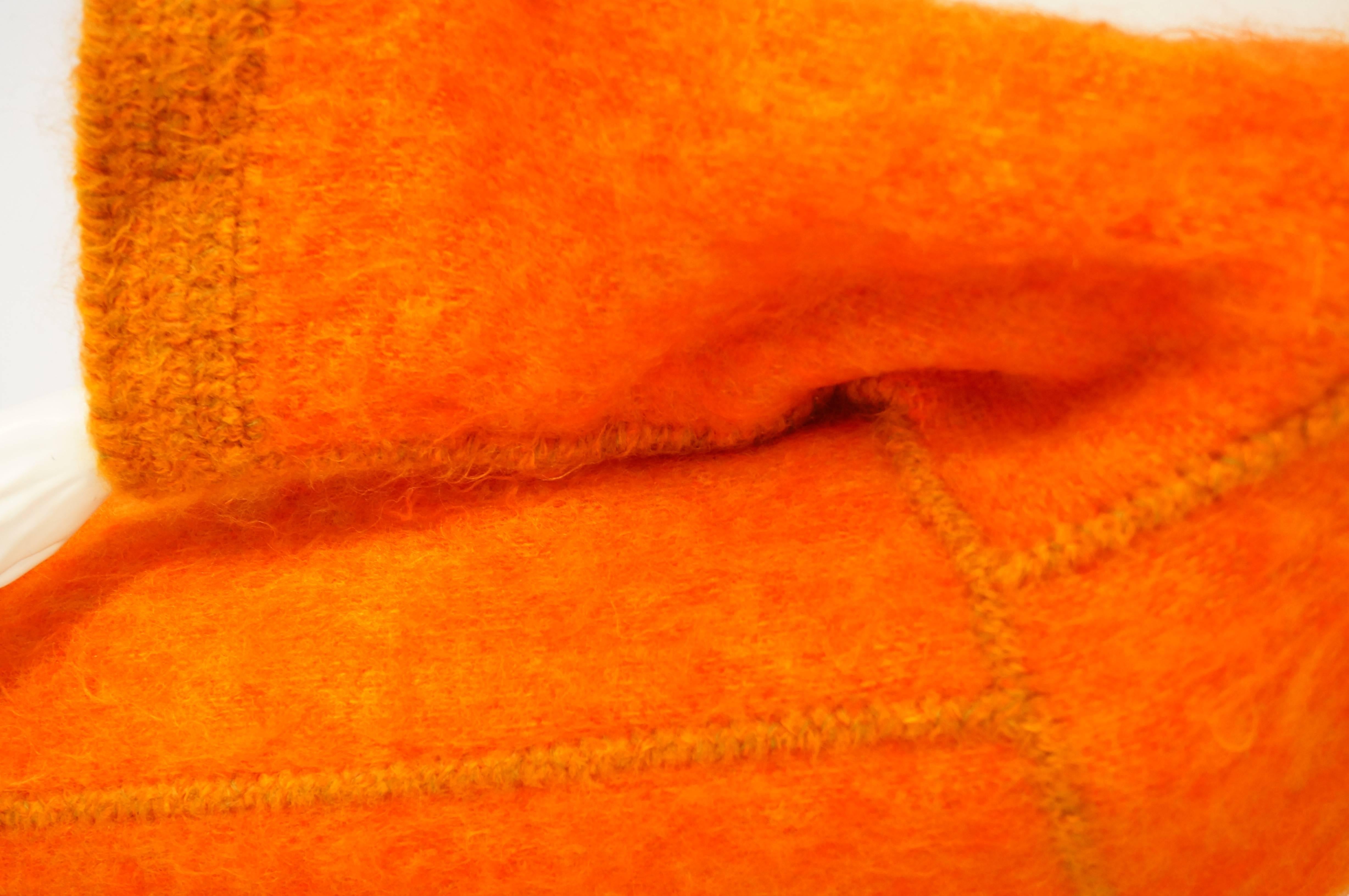 Jacque d'Aubres Hand Made Mohair Caftan Dress in Tangerine In Excellent Condition For Sale In Houston, TX