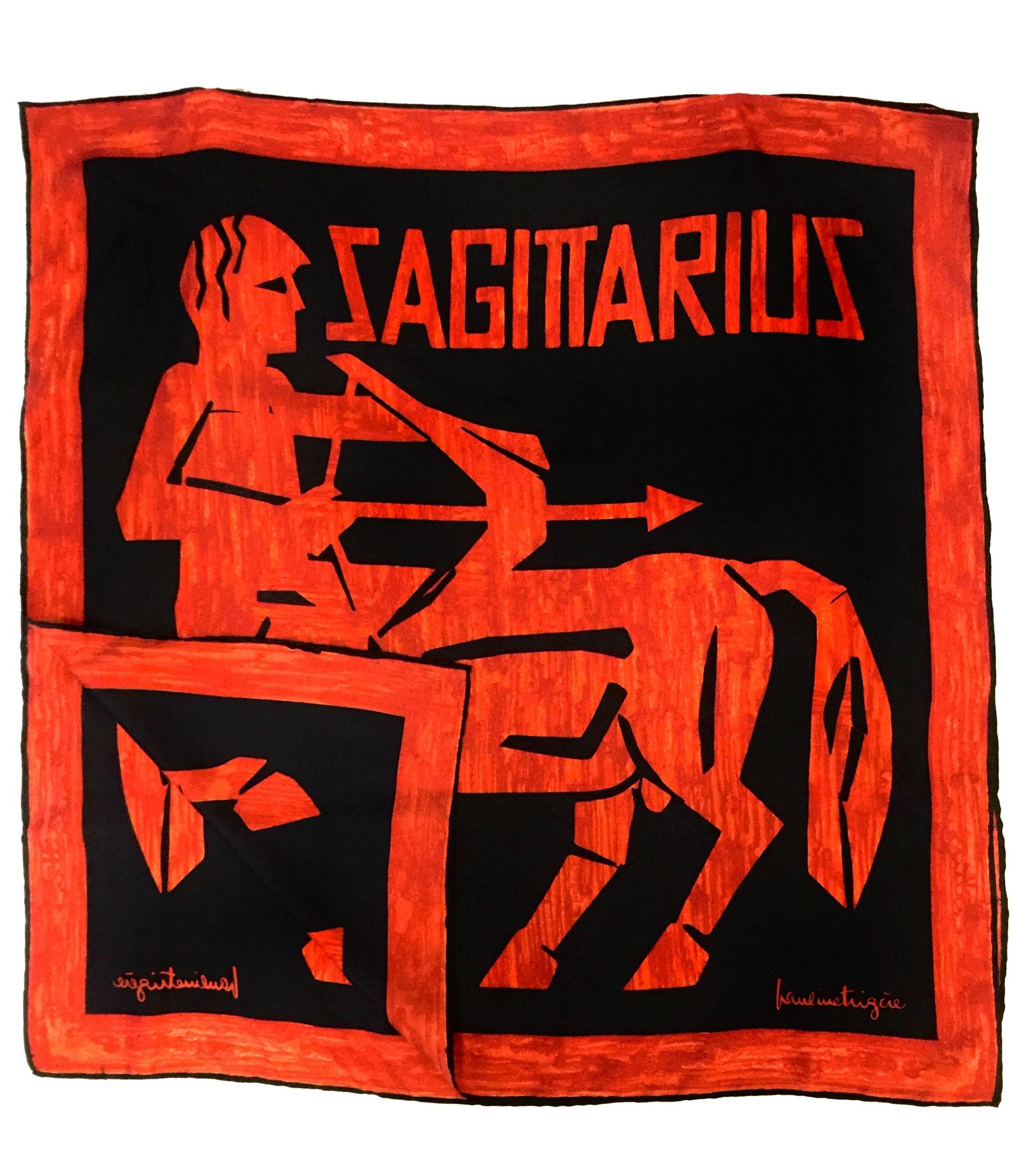 Pauline Trigere Sagittarius Centaur Silk Tunic, 1980s In Excellent Condition In Houston, TX