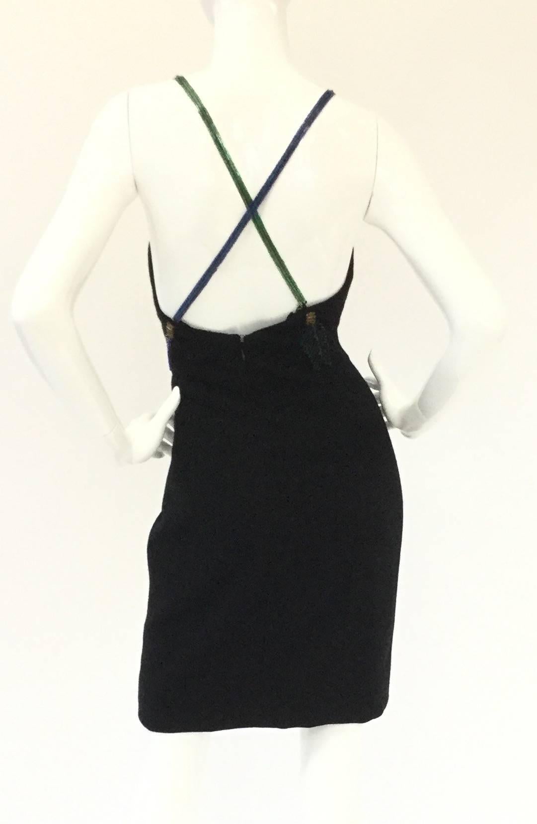 Black Fantastic 1980s Bob Mackie Arrows of Love Mini Dress For Sale