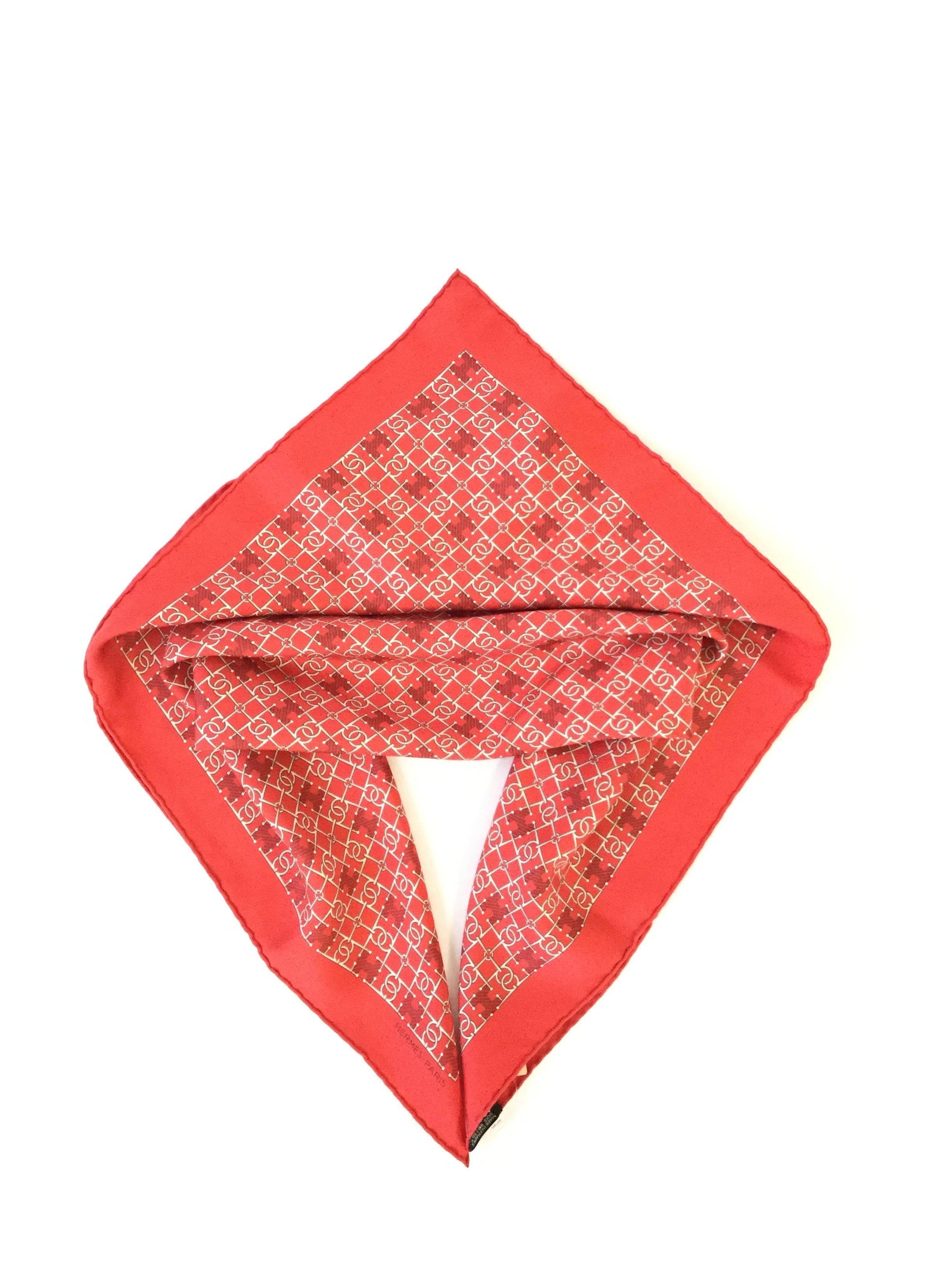 Contemporary Hermès Red Loose Ring Silk Scarf NWT 2