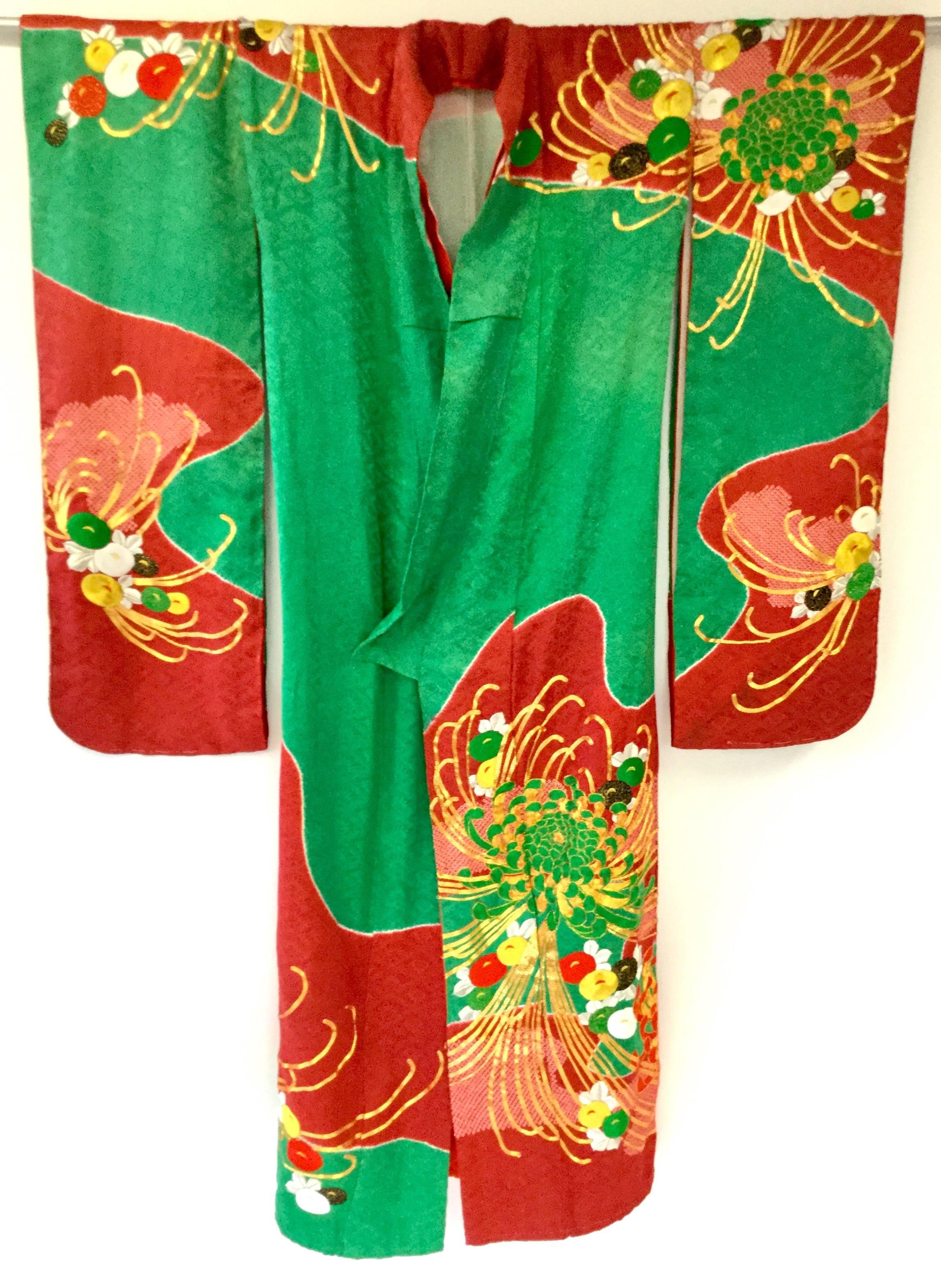 red and green kimono