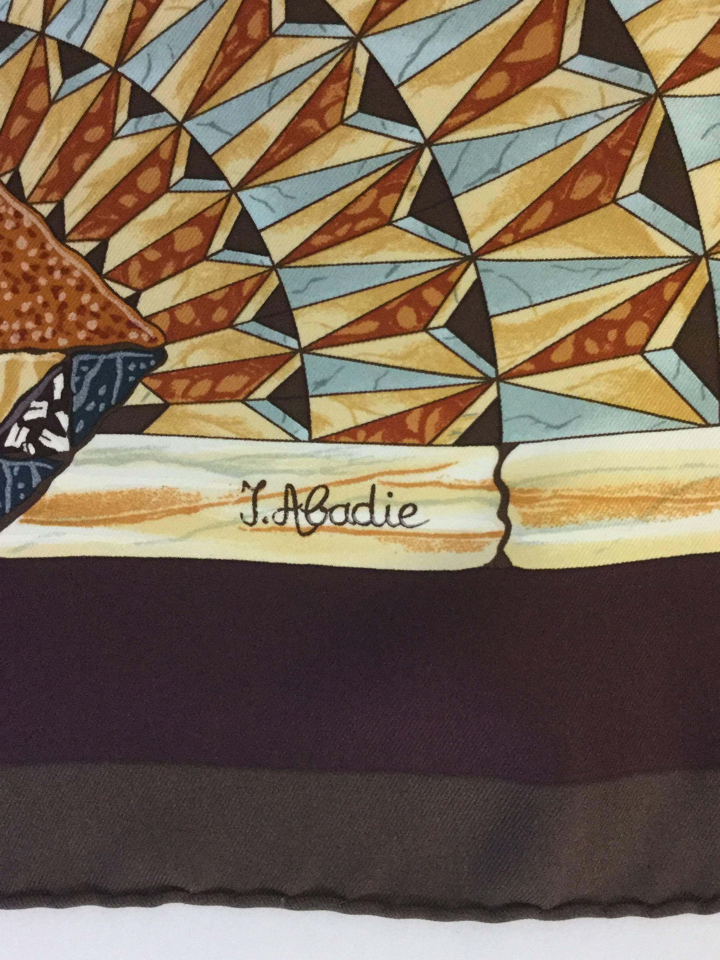 F/W 2001 Hermes Trophees De Venise Silk Scarf by Julia Abadie In Excellent Condition In Houston, TX
