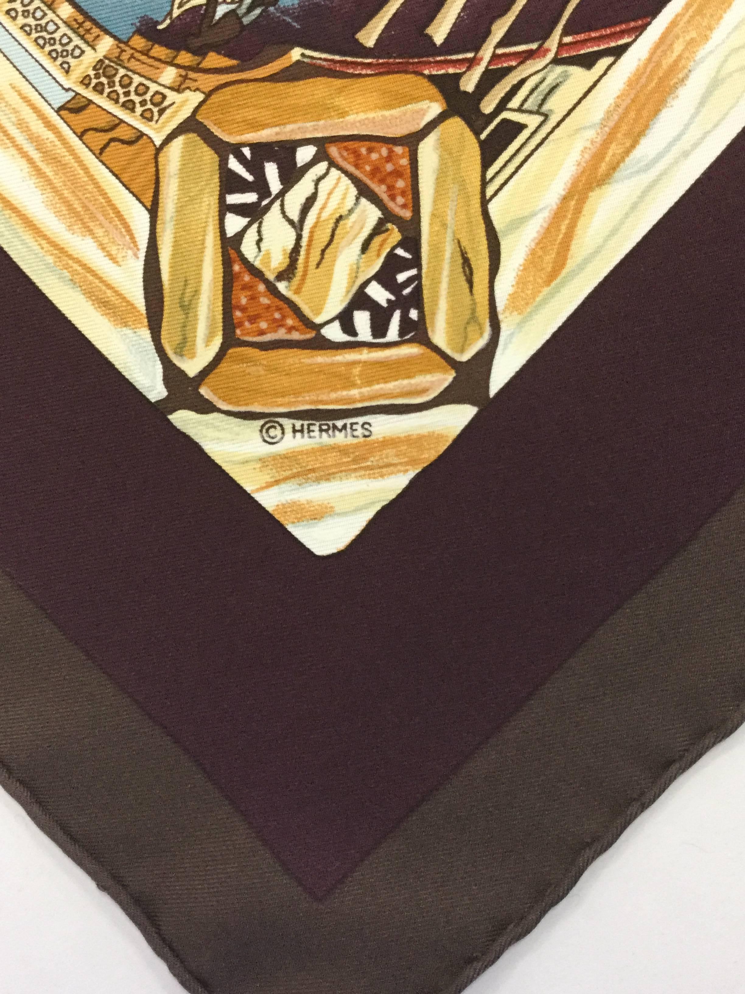 Women's or Men's F/W 2001 Hermes Trophees De Venise Silk Scarf by Julia Abadie