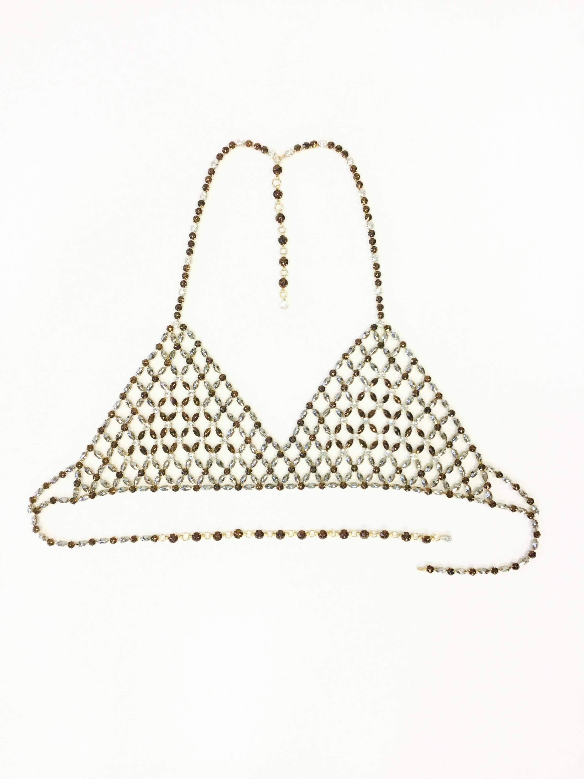 Women's Mid Century Schreiner Rhinestone Halter 