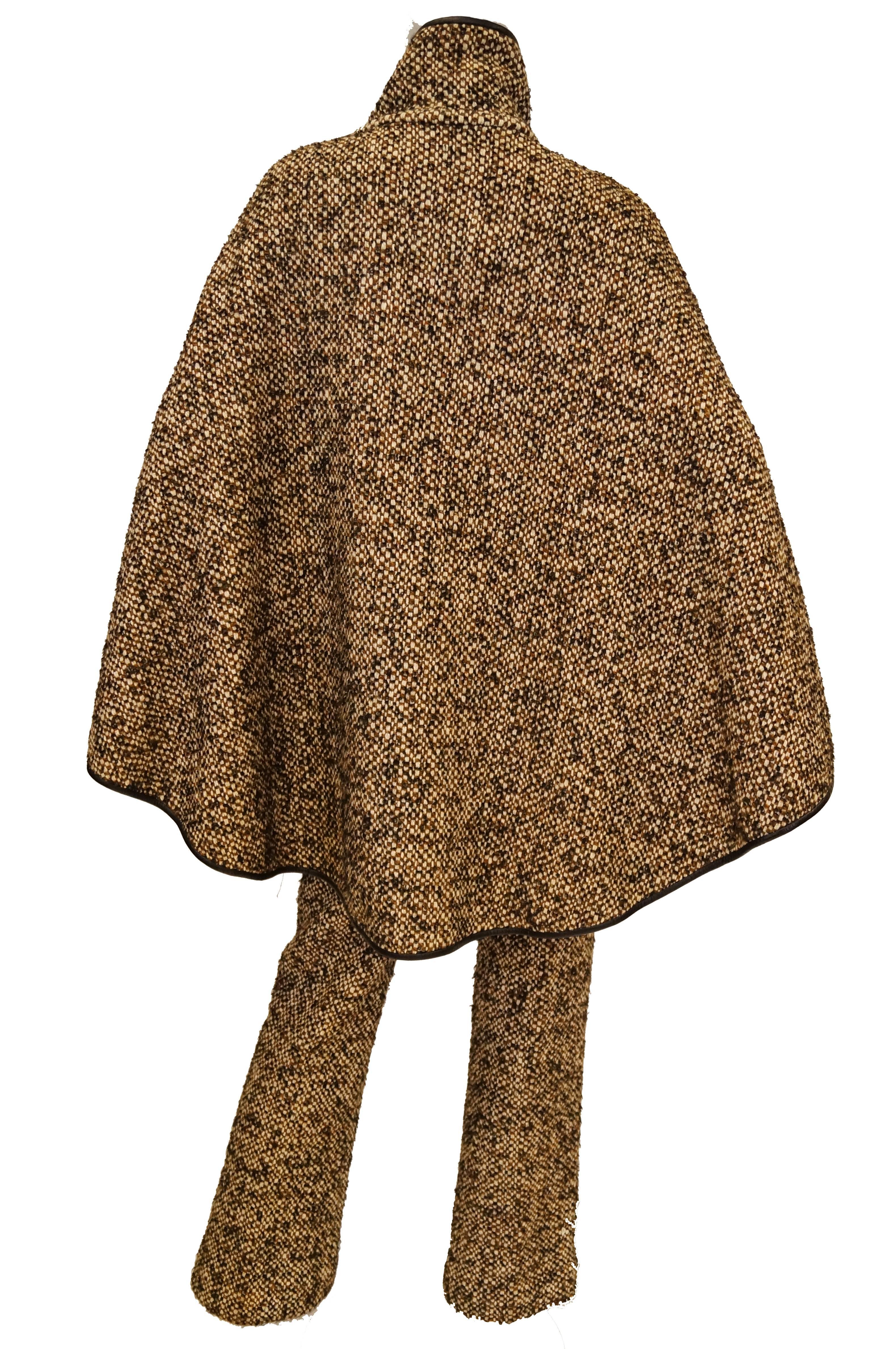 Women's Bonnie Cashin Sills Wool and Leather Cape with Trousers, 1960s 