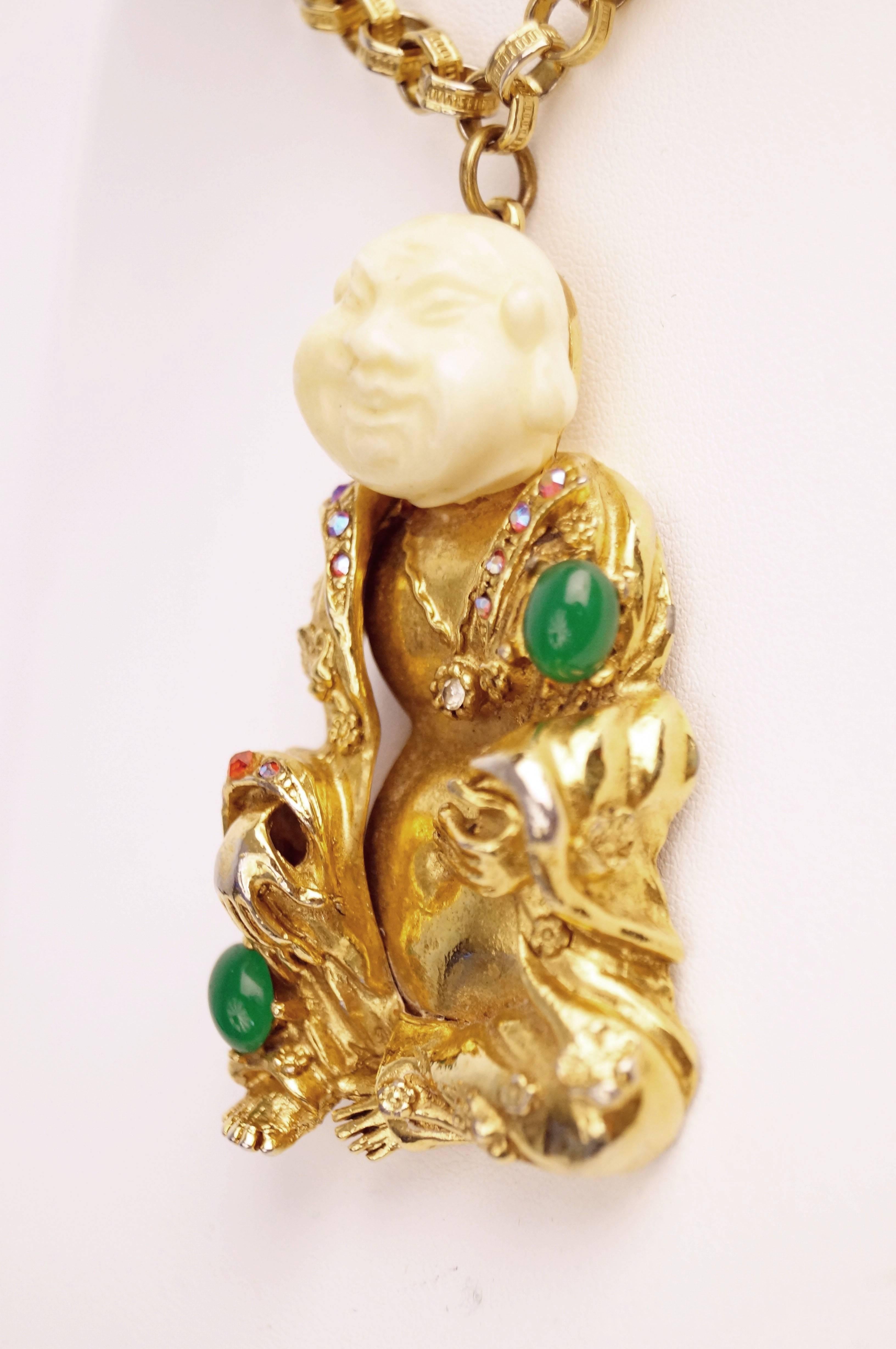 laughing buddha pendant gold