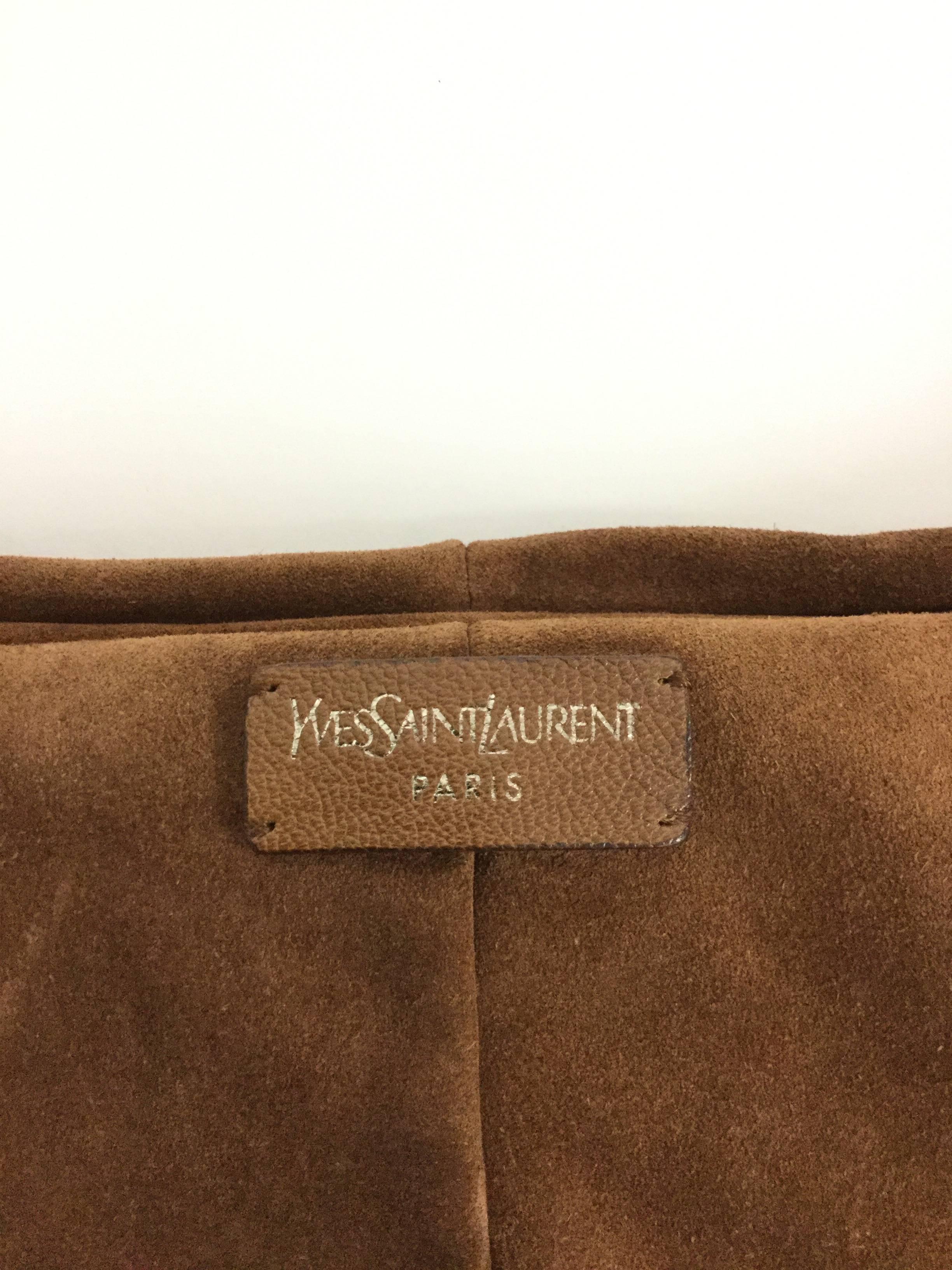 2004 Yves Saint Laurent Mamounia Brown Lambskin Shoulder Bag For Sale 2