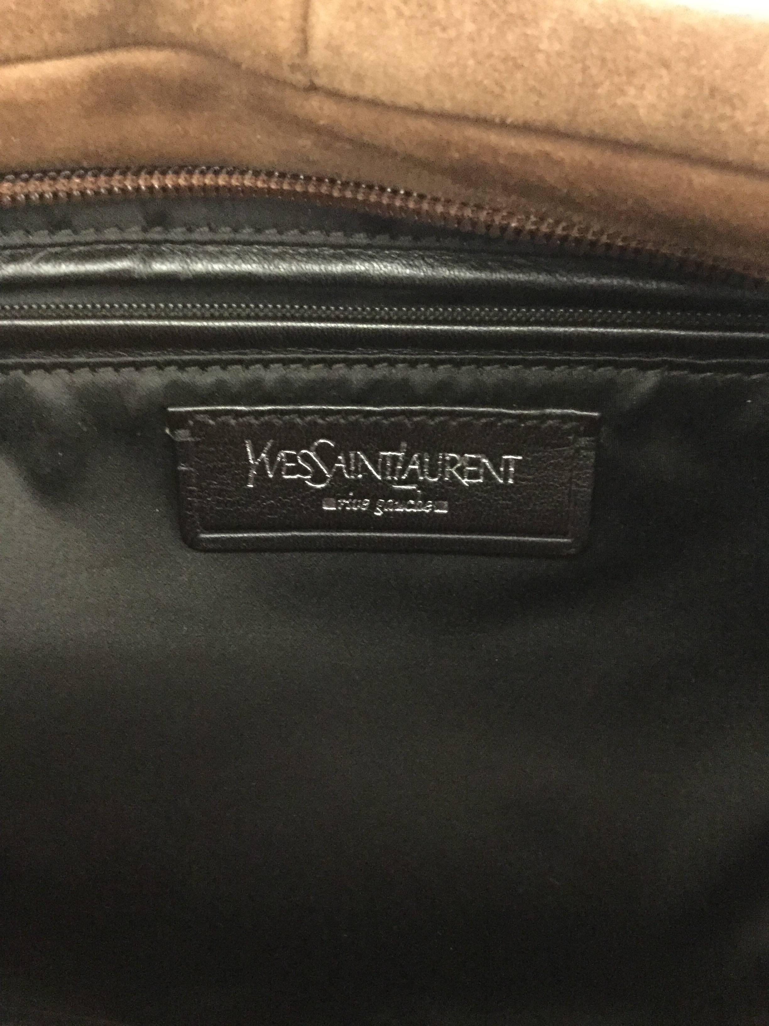 2004 Yves Saint Laurent Mamounia Brown Lambskin Shoulder Bag For Sale ...
