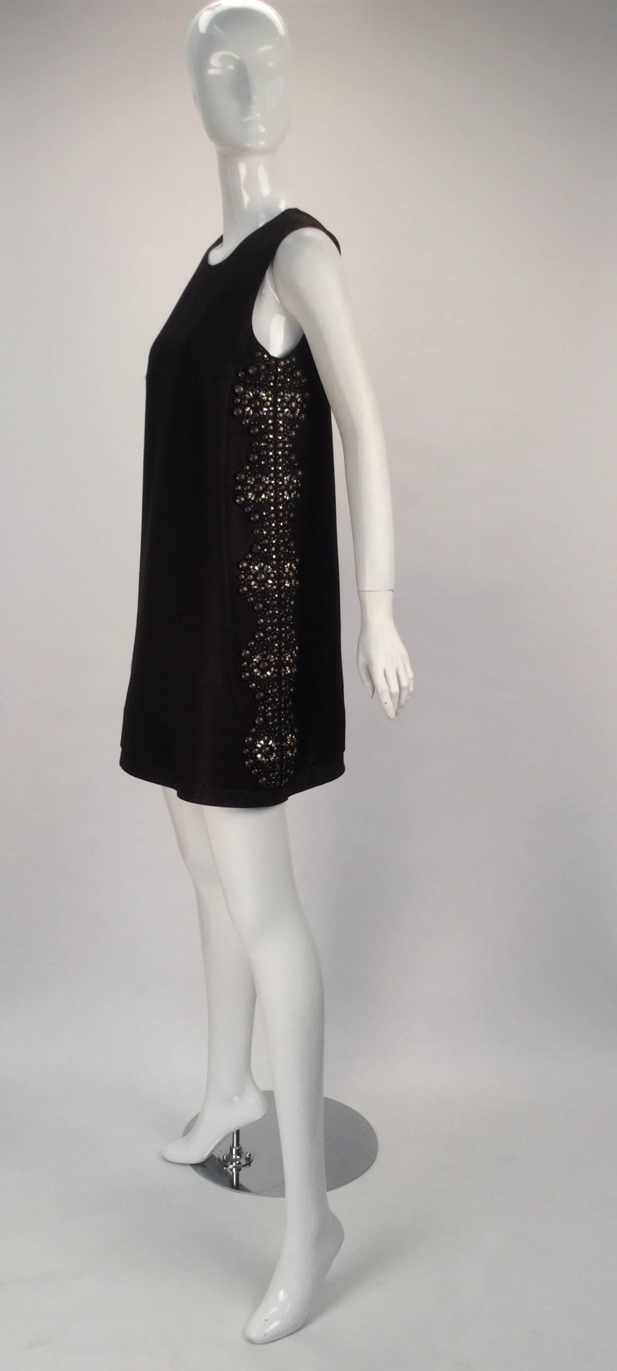 21st Century Black Studded Gucci Dress  In Excellent Condition For Sale In Houston, TX