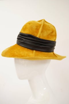 Christian Dior Amber Chapeau with Leather Ribbon, 1970s