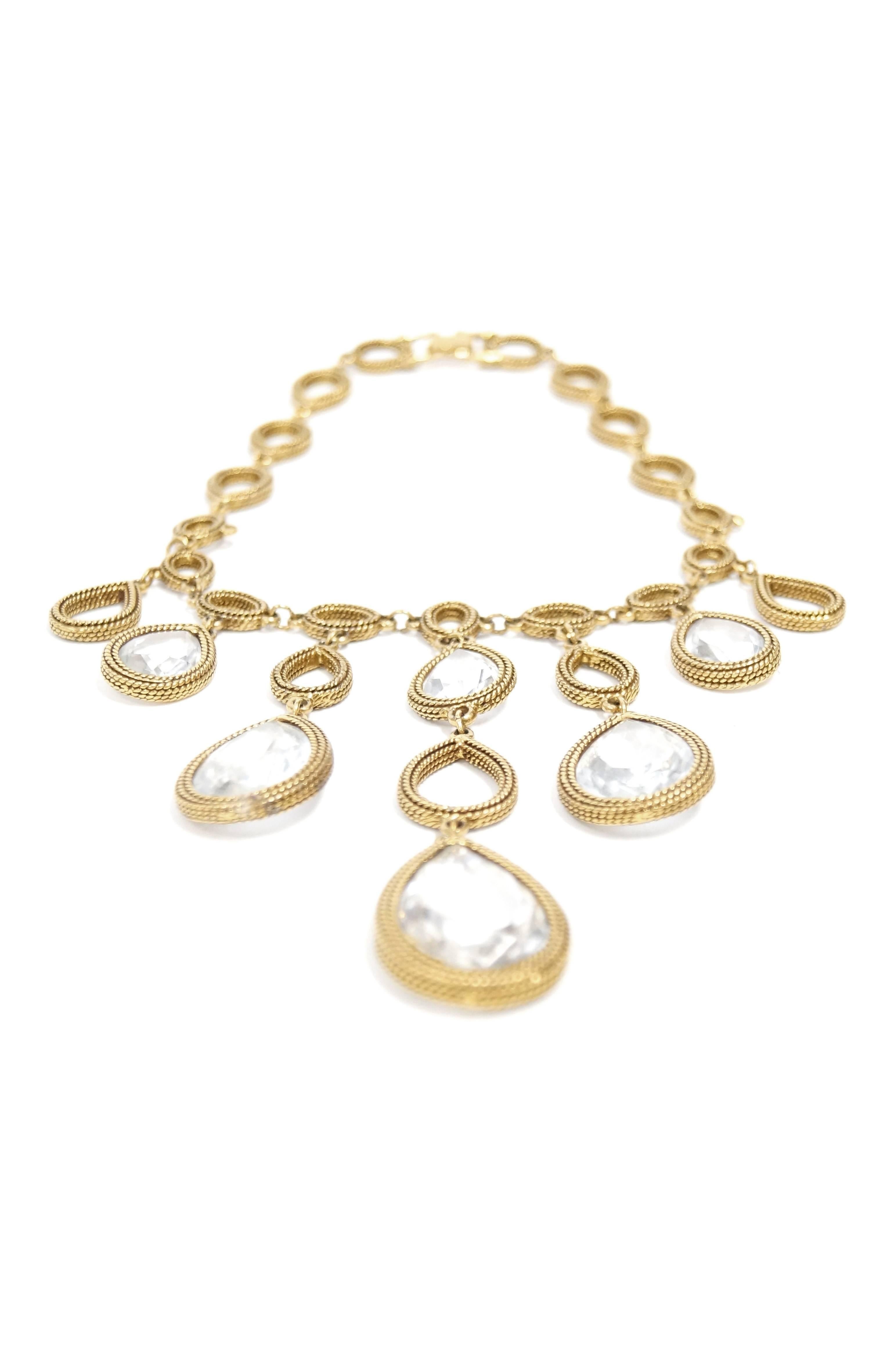 Victorian 1960s Goldette Chandelier Bijoux Drop Necklace