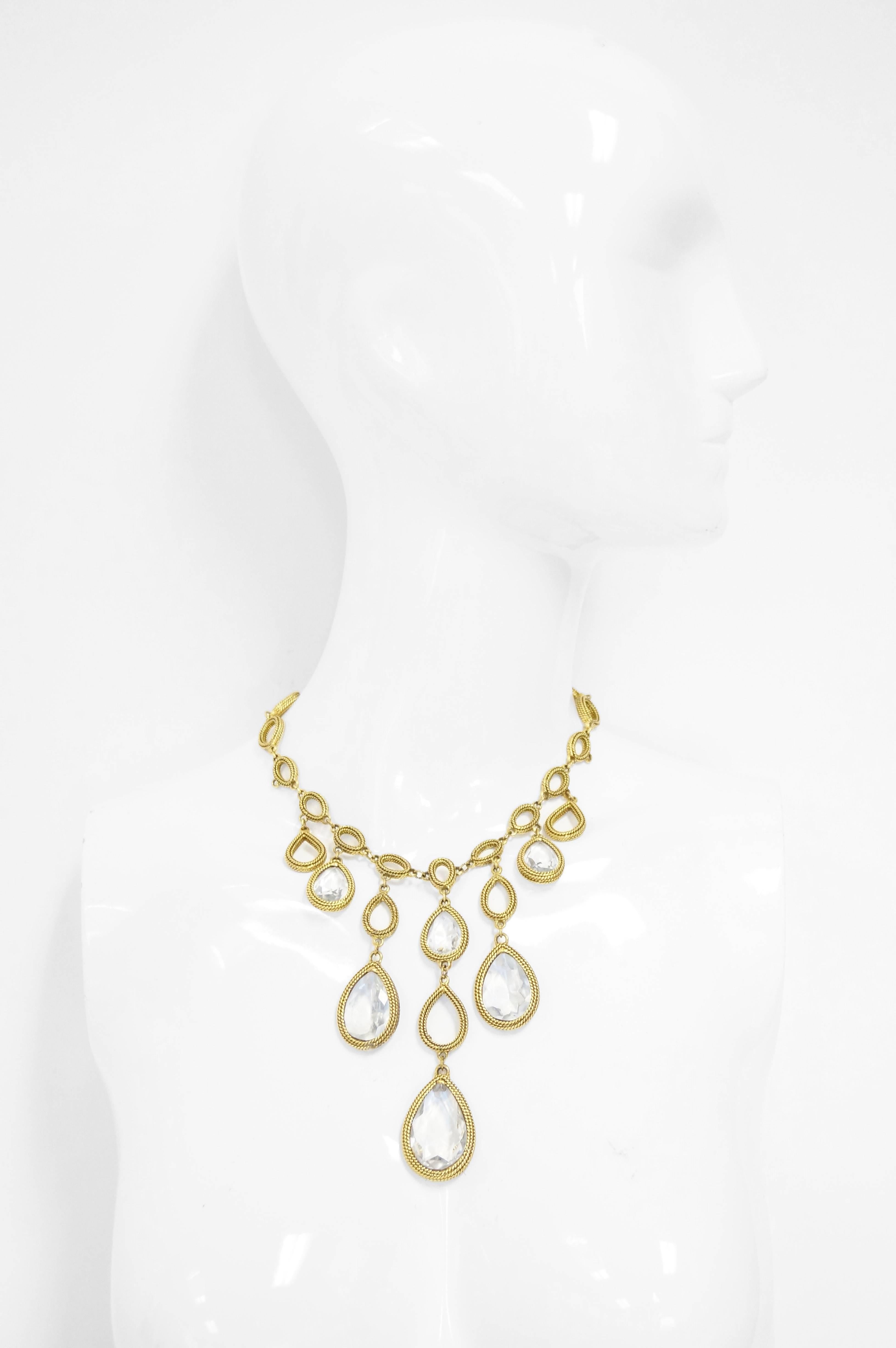 Women's 1960s Goldette Chandelier Bijoux Drop Necklace