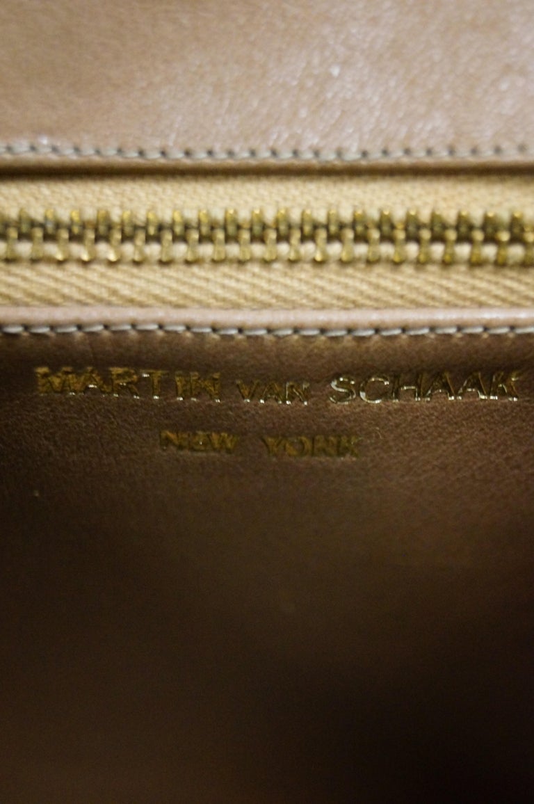 Martin Van Schaak Custom Brown Java Lizard Skin Handbag Box Bag, 1960s ...