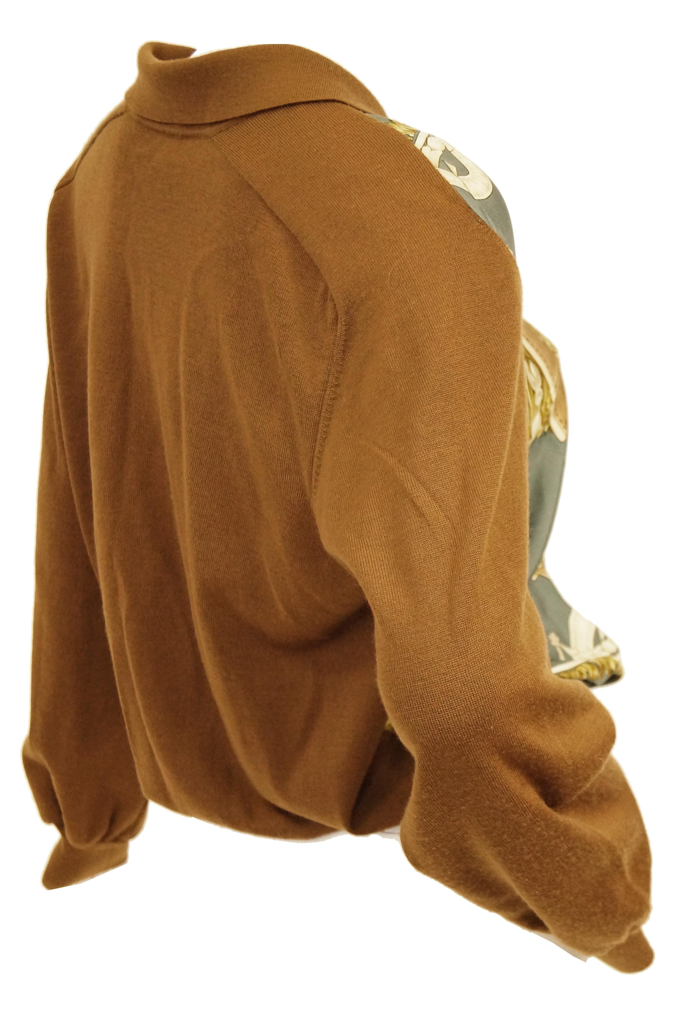 1987 Hermes “Bride De Cour”  Tassel Silk Scarf Cashmere Sweater 4