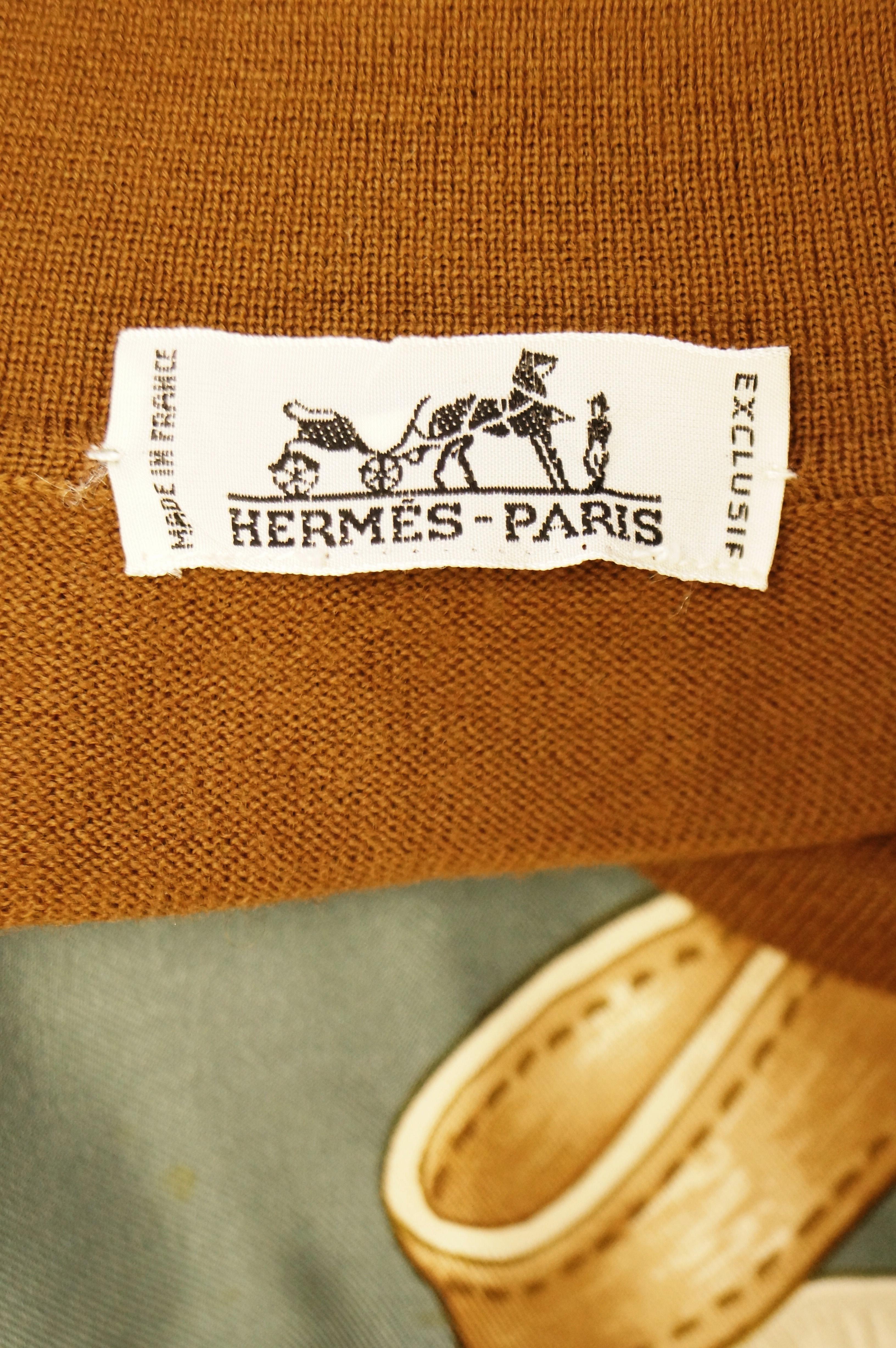 1987 Hermes “Bride De Cour”  Tassel Silk Scarf Cashmere Sweater 6