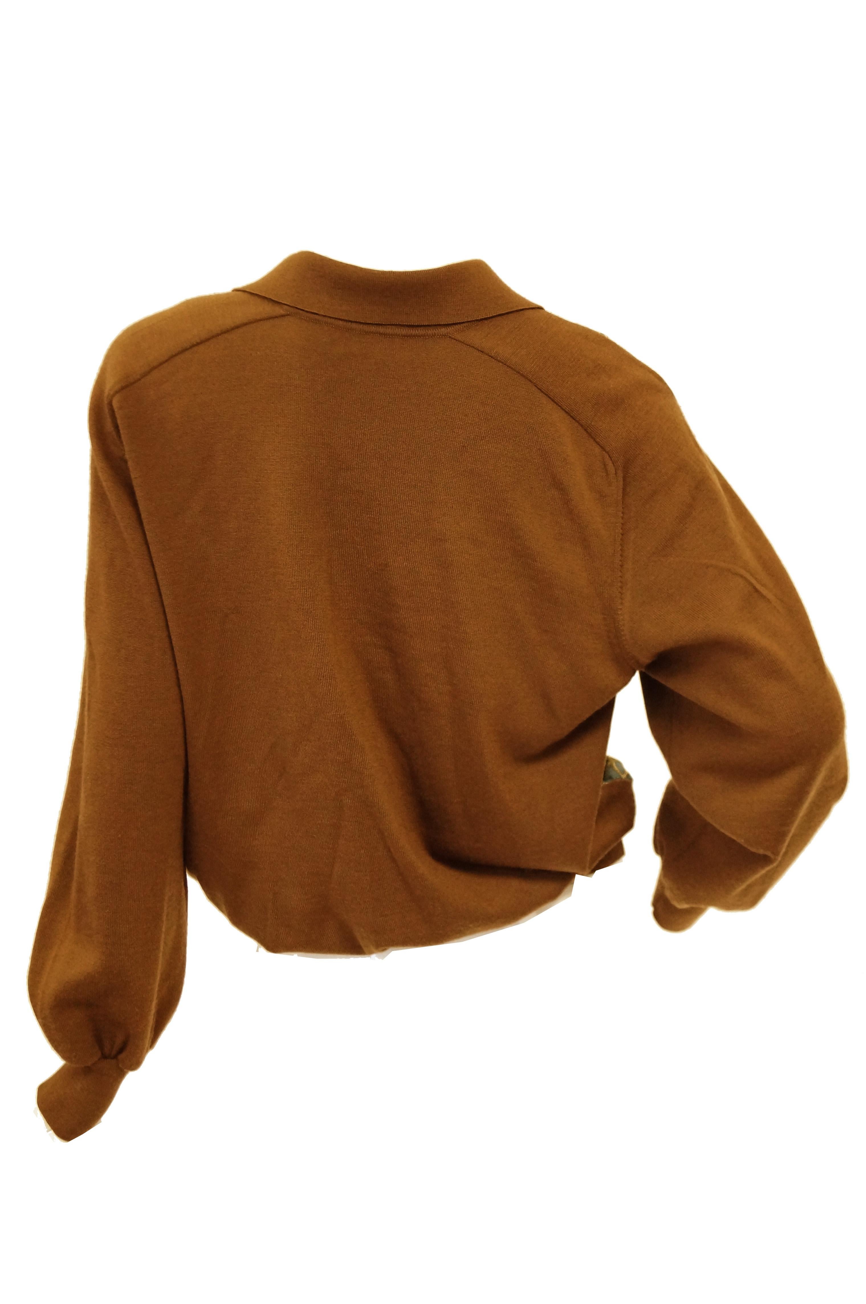 1987 Hermes “Bride De Cour”  Tassel Silk Scarf Cashmere Sweater 3