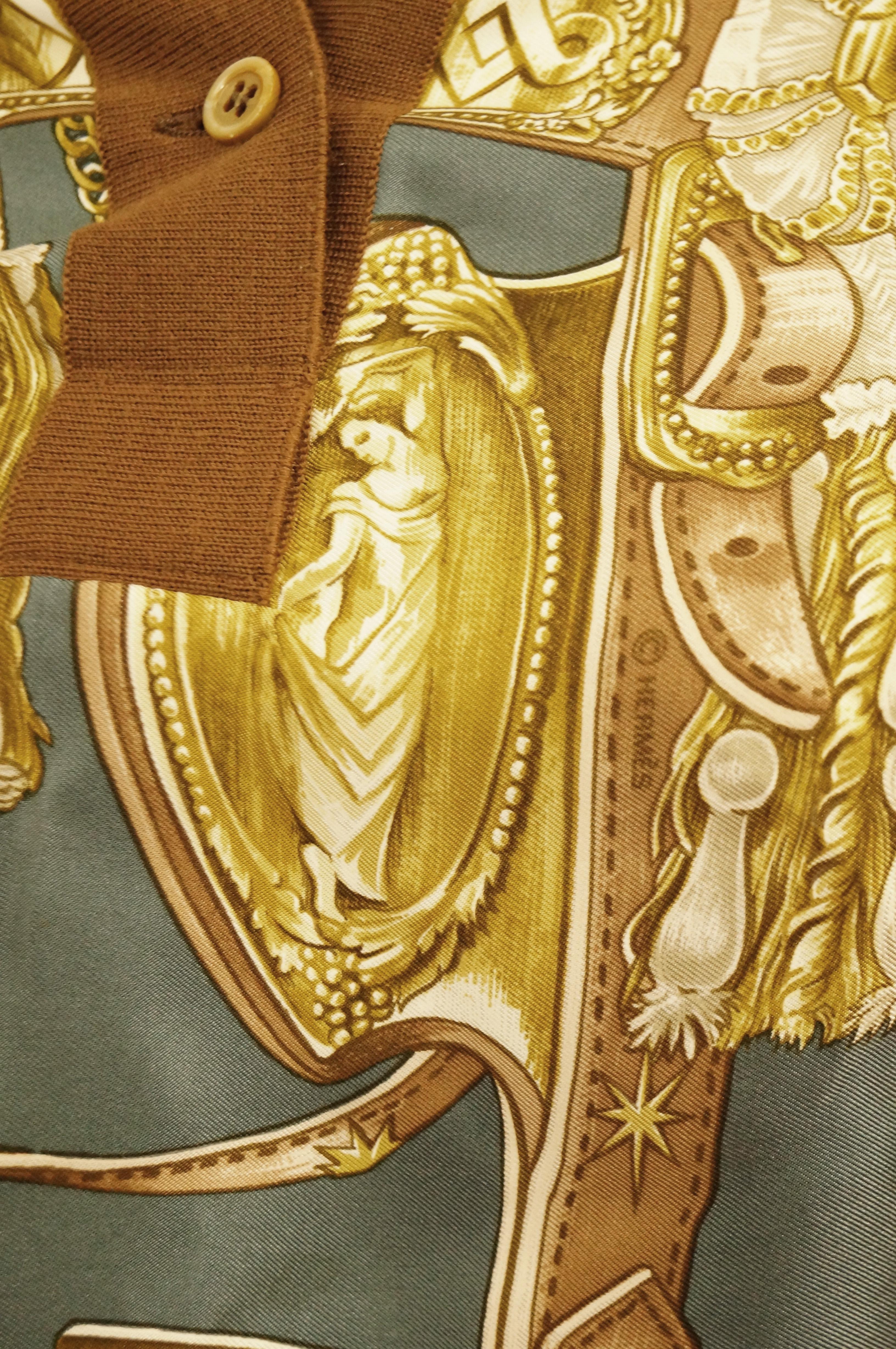 Women's or Men's 1987 Hermes “Bride De Cour”  Tassel Silk Scarf Cashmere Sweater