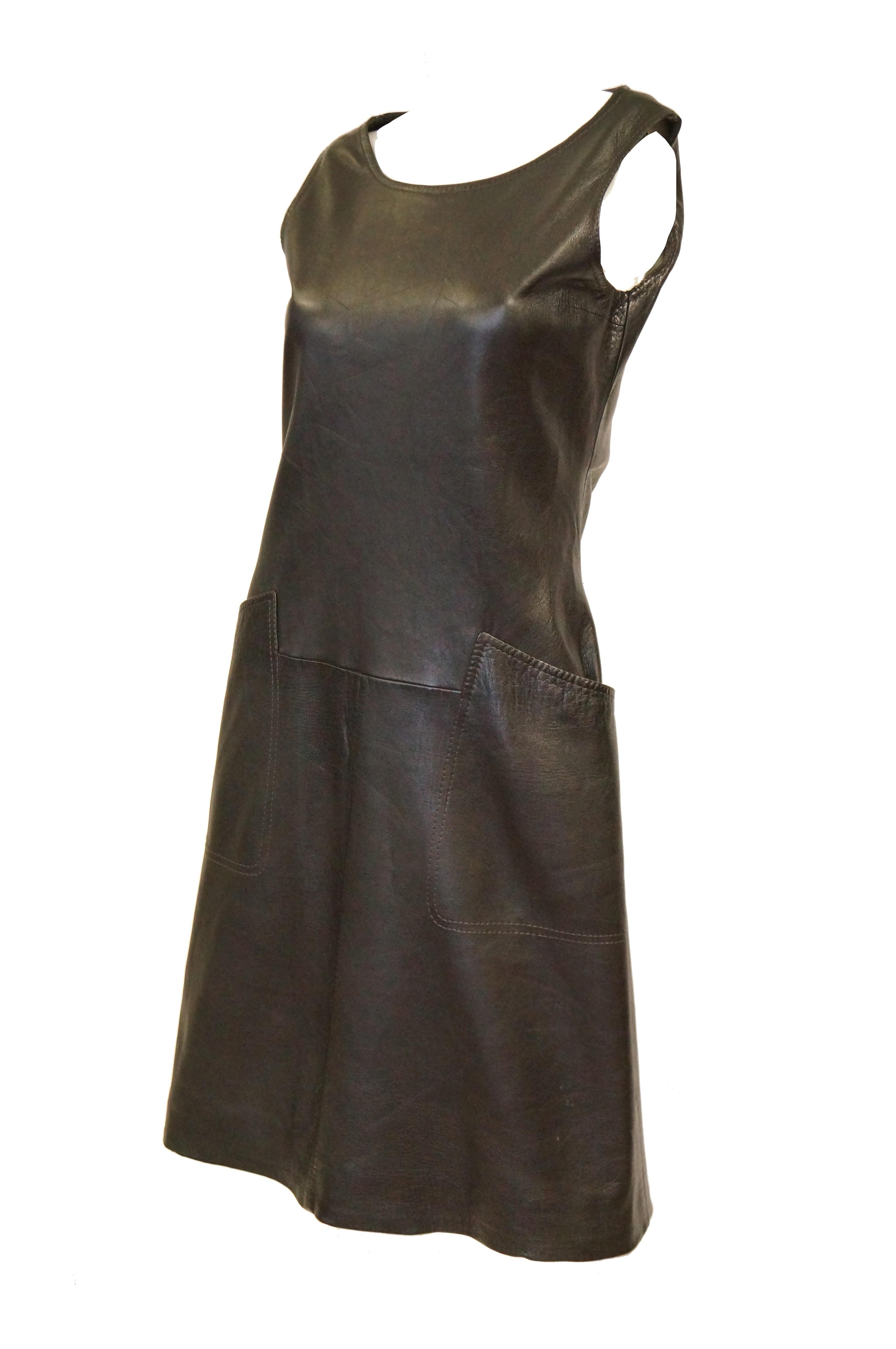 lambskin leather dress