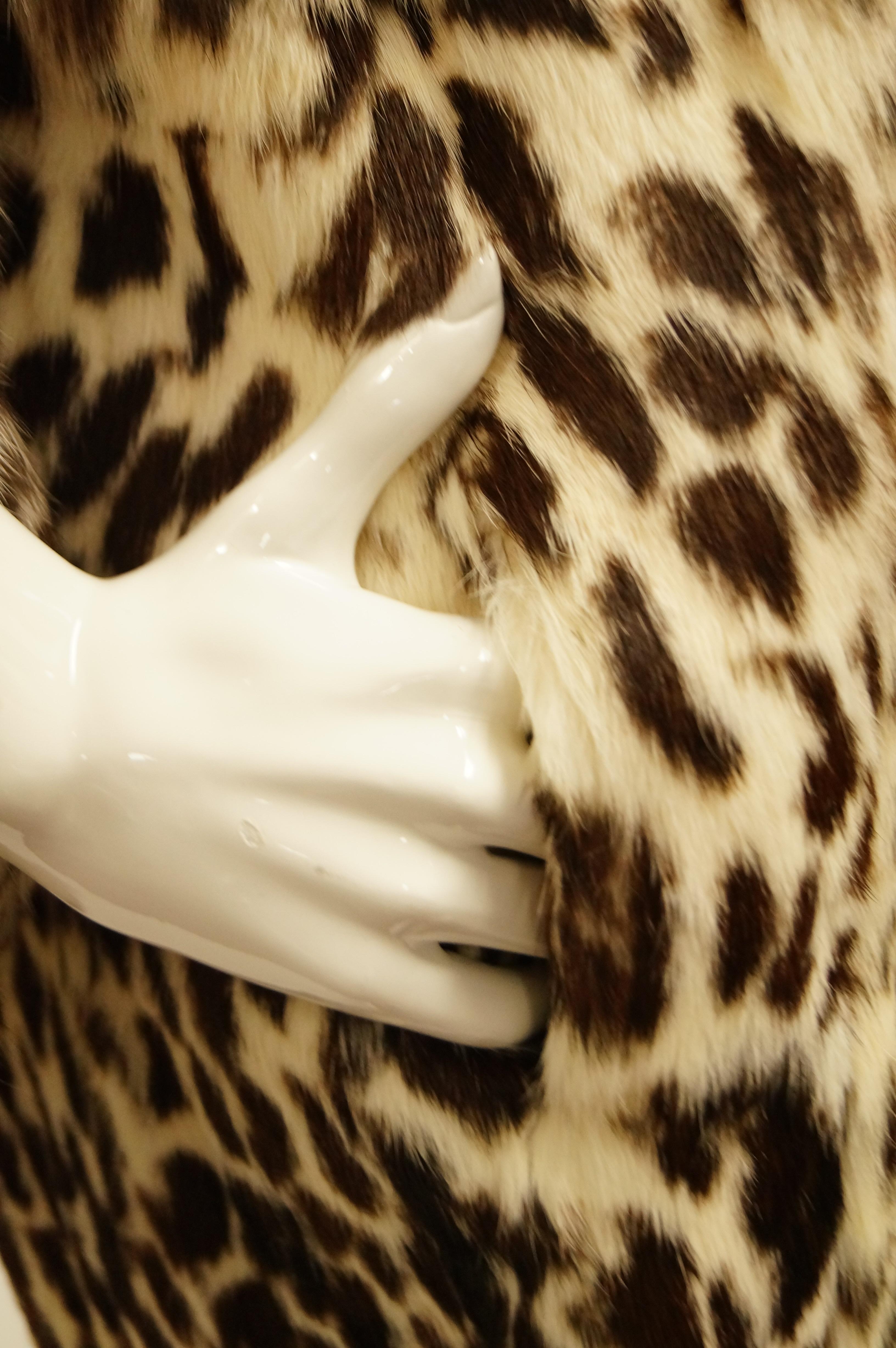 1980s Supple Brazilian Leopard Print Rabbit Fur Coat by Polo Norte 3