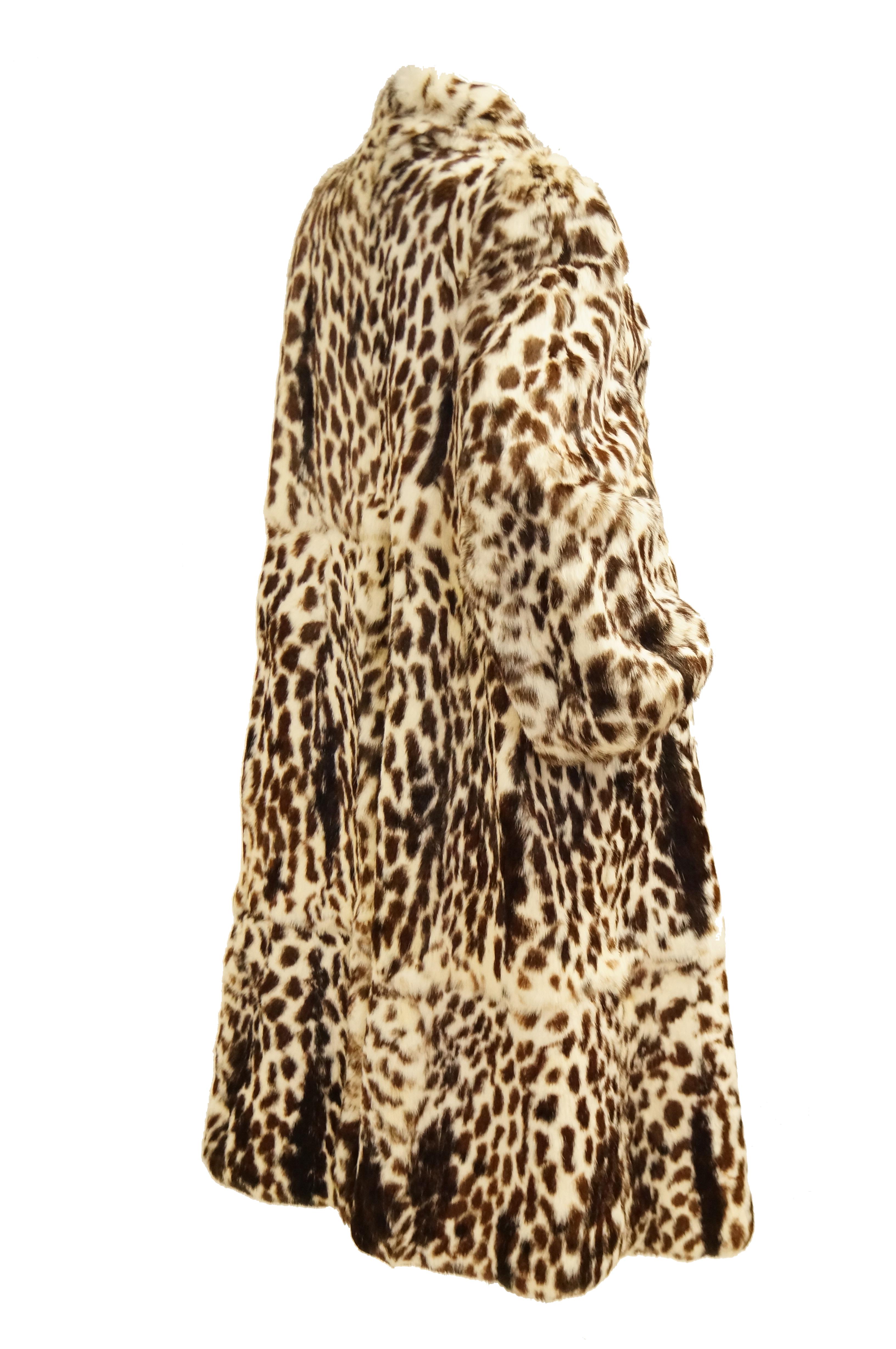 1980s Supple Brazilian Leopard Print Rabbit Fur Coat by Polo Norte 1