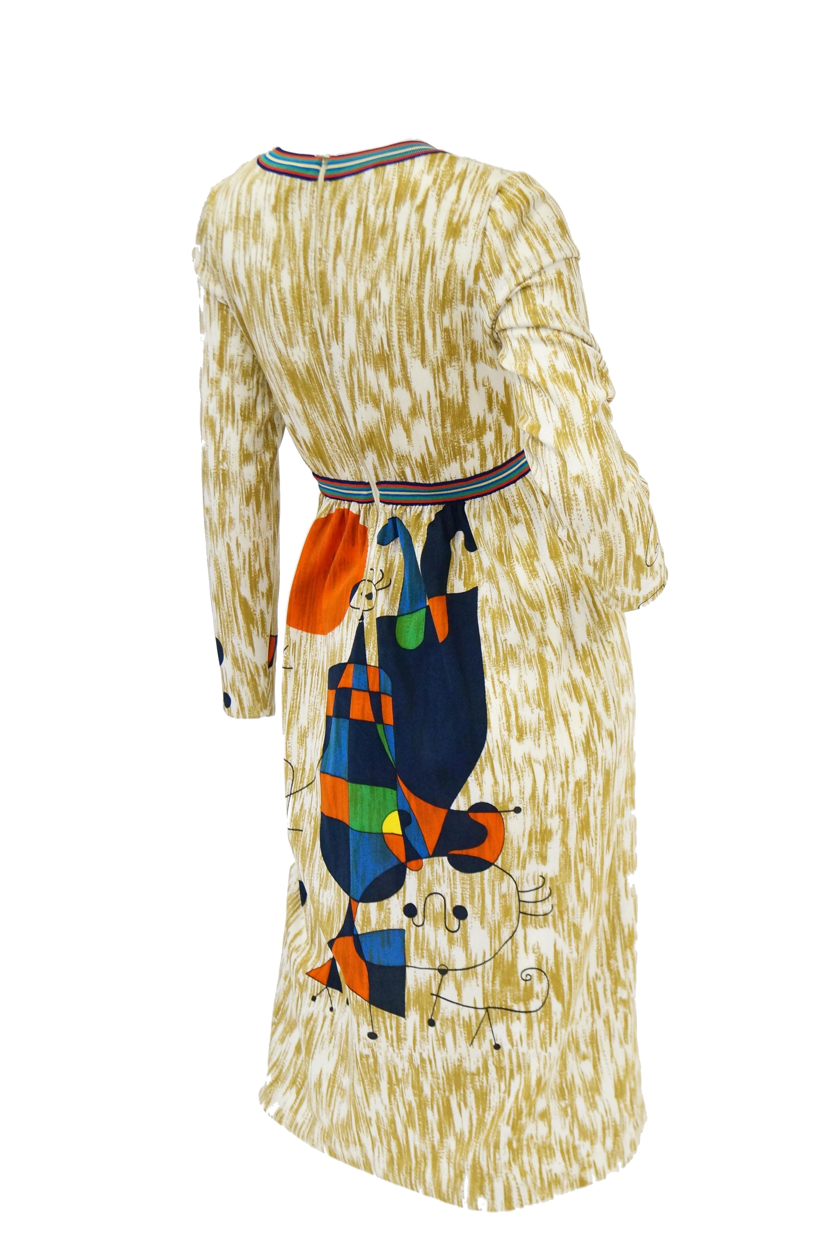 Rare 1960s Goldworm Italian Knit Dress with Miró 